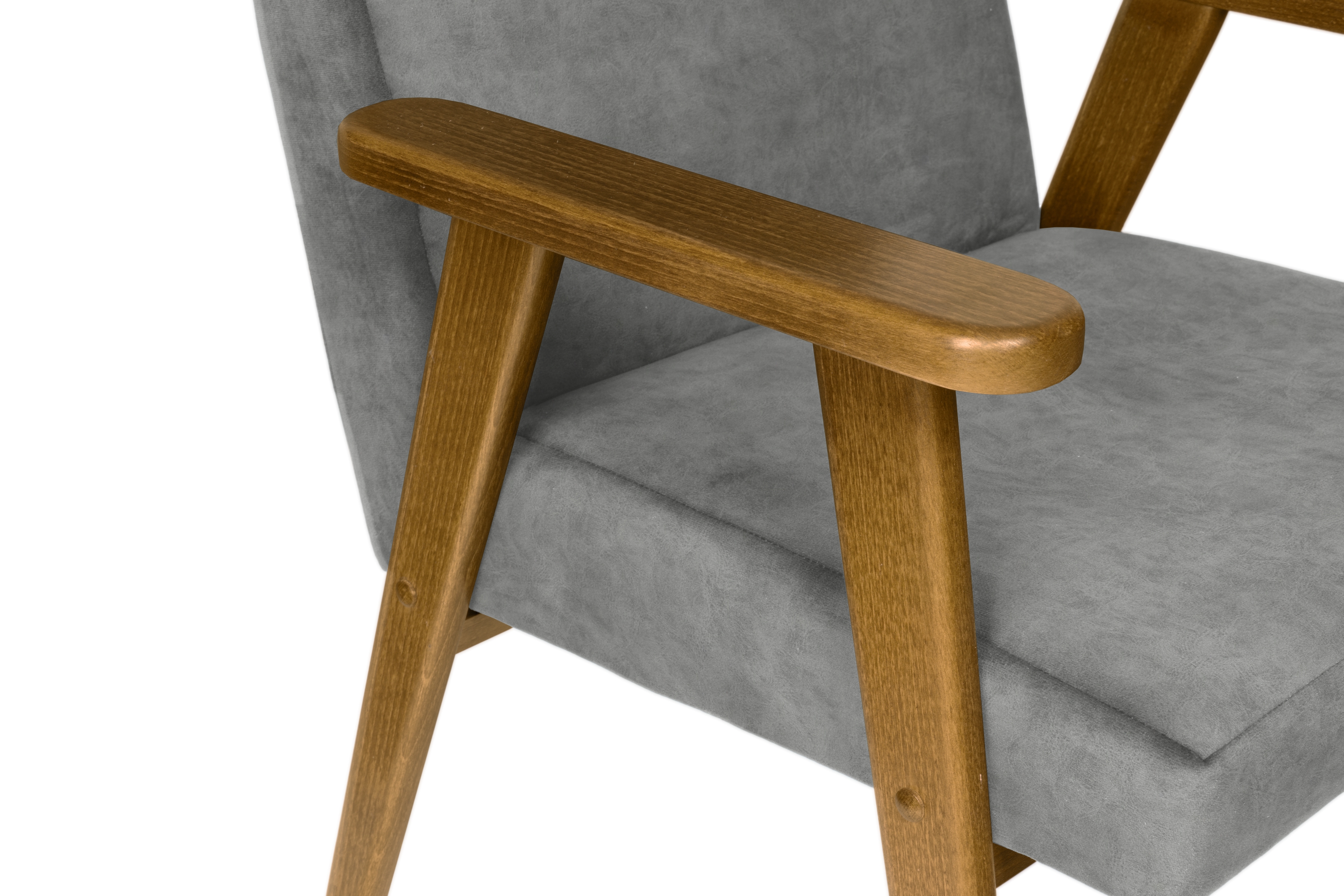 Křeslo klubové PRL - šedý snadno čistitelný samet Zetta 303 / nohy tmavý rustikál Křeslo klubové PRL - šedá welwet snadno čistitelný Zetta 303 / tmavý rustikal 