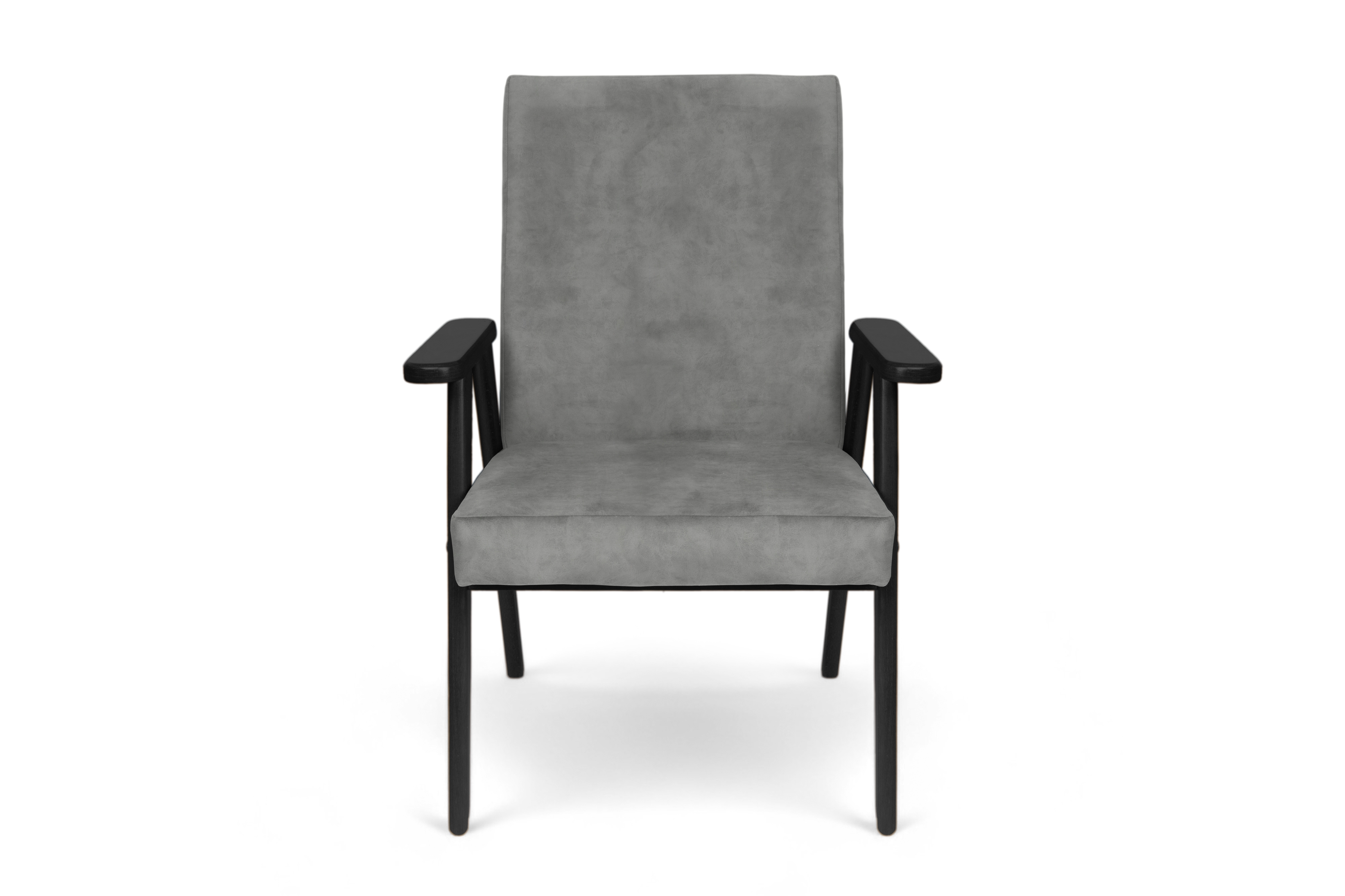 Klubové kreslo PRL - šedý zamat Zetta 303 s ľahkým čistením / čierne nožičky Kreslo Klubový PRL - šedý welwet ľahkočistiaci Zetta 303 / Čierny