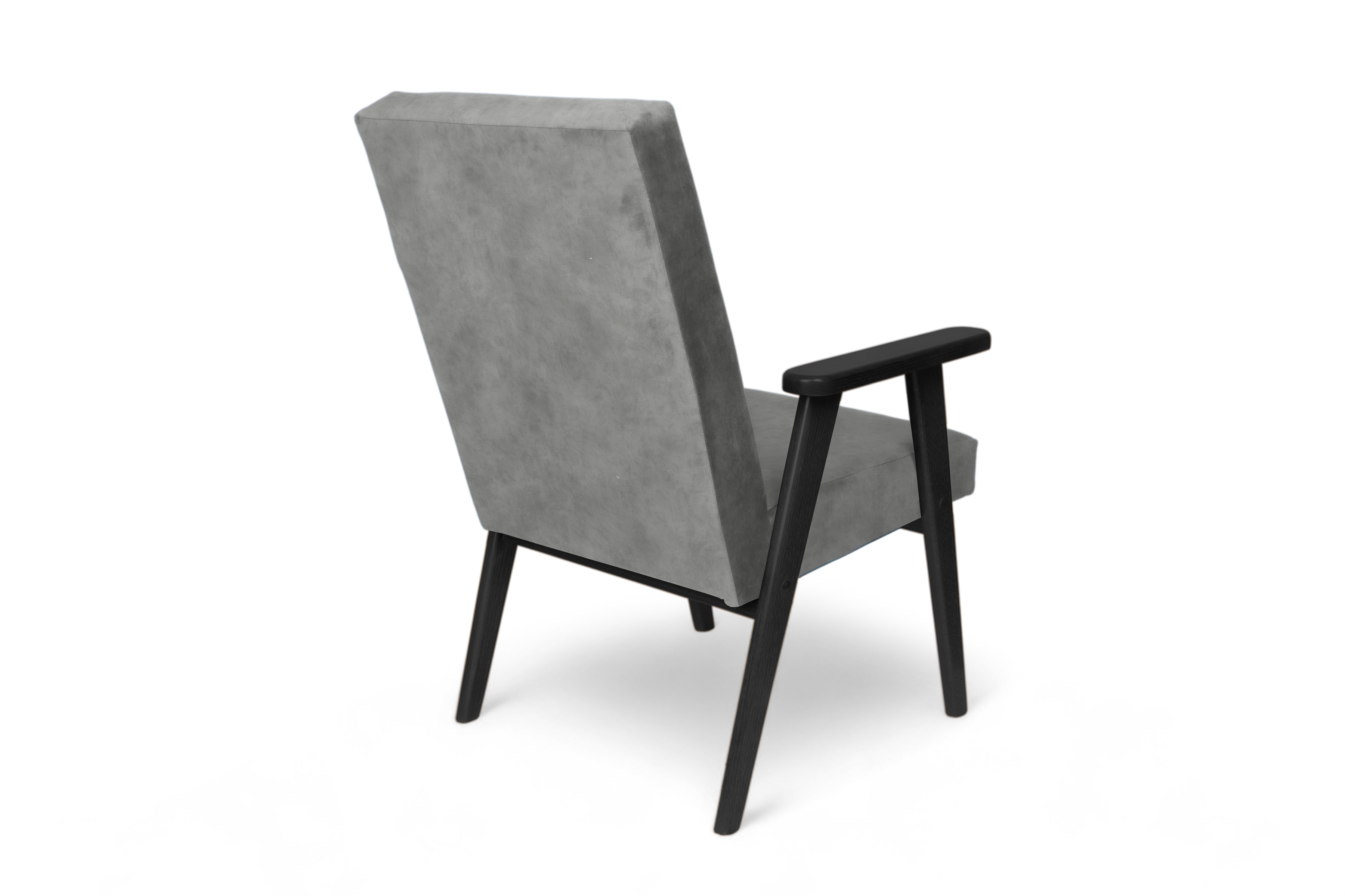 Klubové kreslo PRL - šedý zamat Zetta 303 s ľahkým čistením / čierne nožičky Kreslo Klubový PRL - šedý welwet ľahkočistiaci Zetta 303 / Čierny