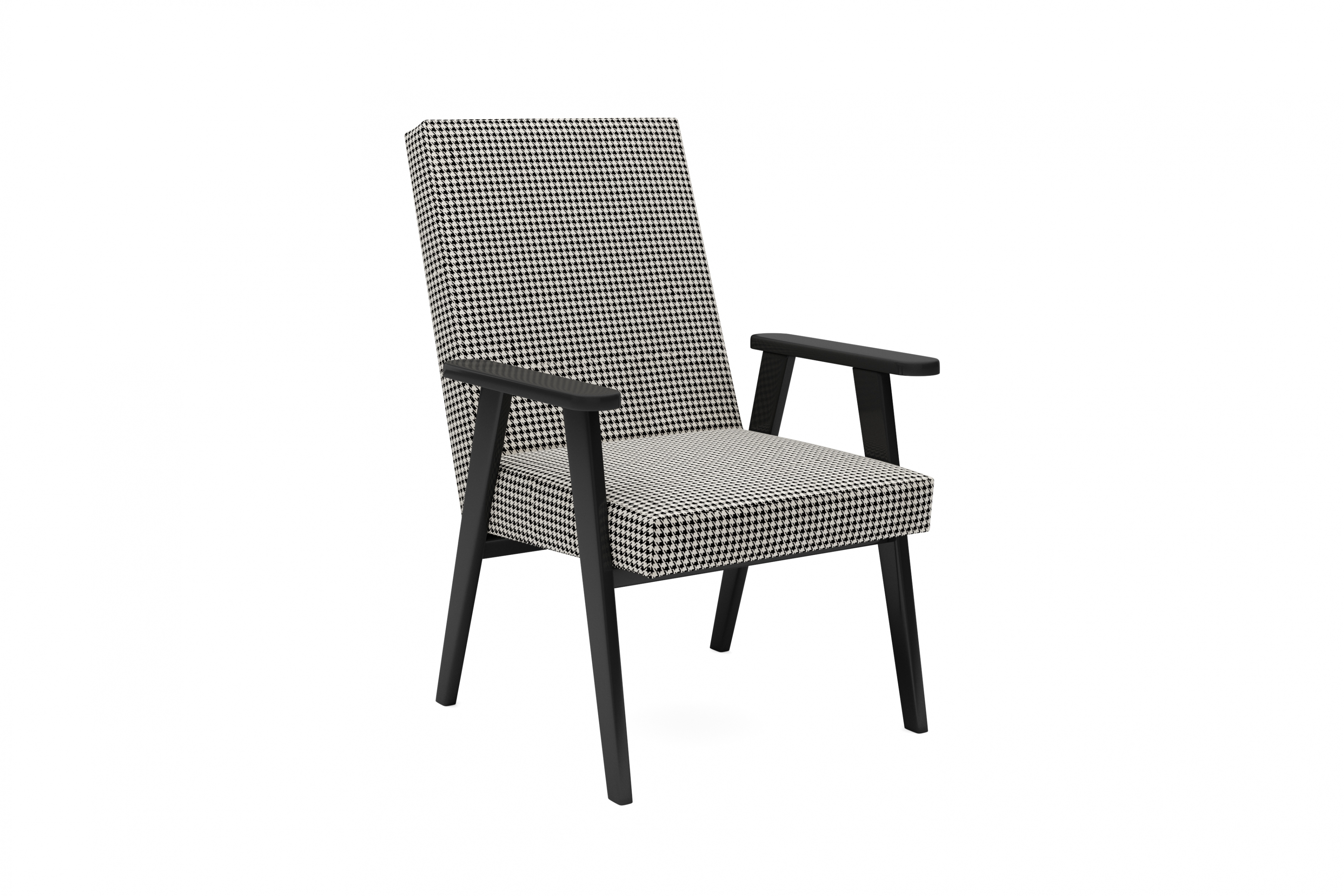 Křeslo klubové PRL - vzor pepitka Kenia 700 / černé nožky Křeslo klubové PRL - wzor pepitka Kenia 700 / černá