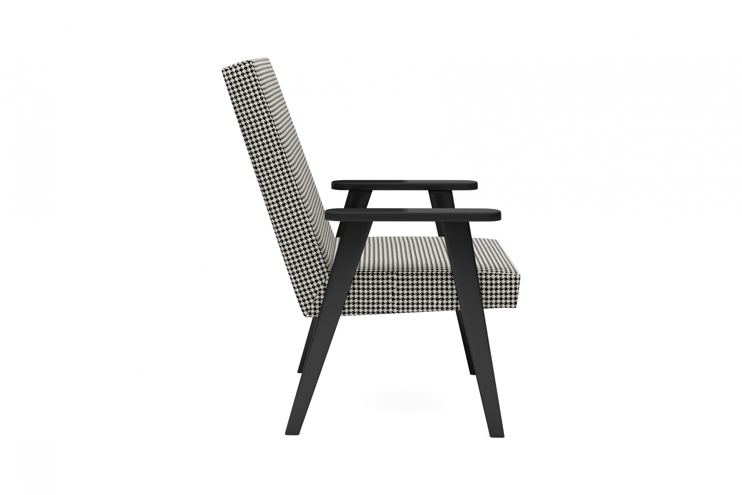 Křeslo klubové PRL - vzor pepitka Kenia 700 / černé nožky Křeslo klubové PRL - wzor pepitka Kenia 700 / černá