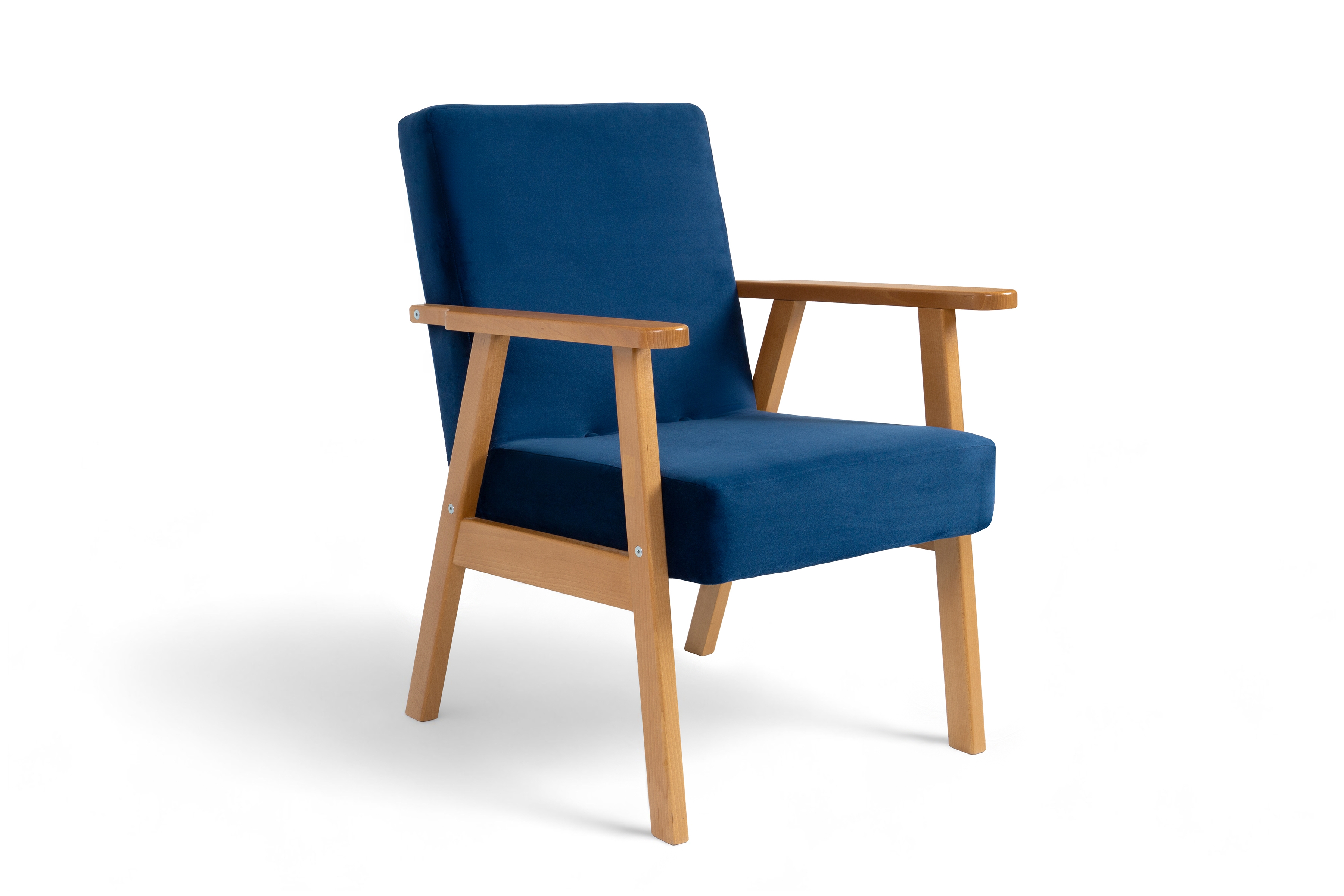 Křeslo klubové PRL Jurand - tmavě modrý samet Velluto 11 / nožky olše / výprodej z expozice Křeslo klubové PRL Jurand - tmavě modrá samet Velluto 11 / Olše 