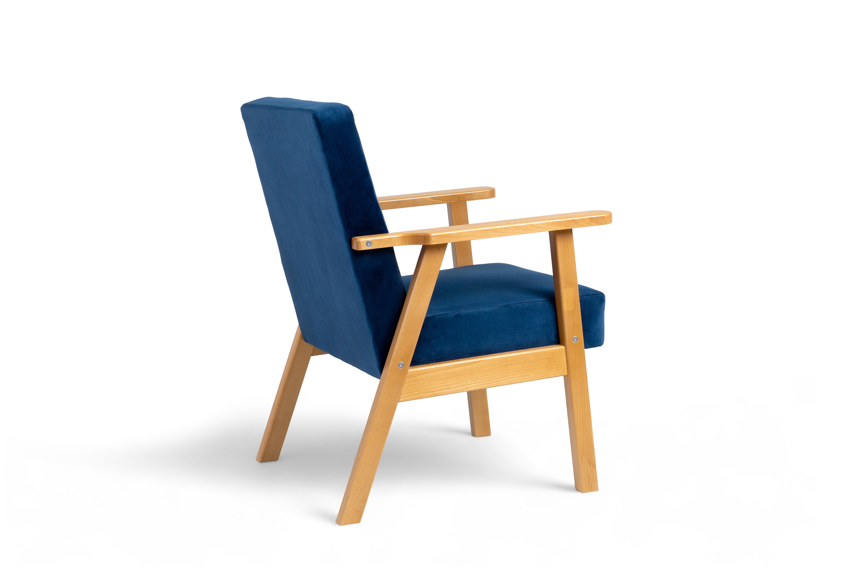 Křeslo klubové PRL Jurand - tmavě modrý samet Velluto 11 / nožky olše / výprodej z expozice Křeslo klubové PRL Jurand - tmavě modrá samet Velluto 11 / Olše 