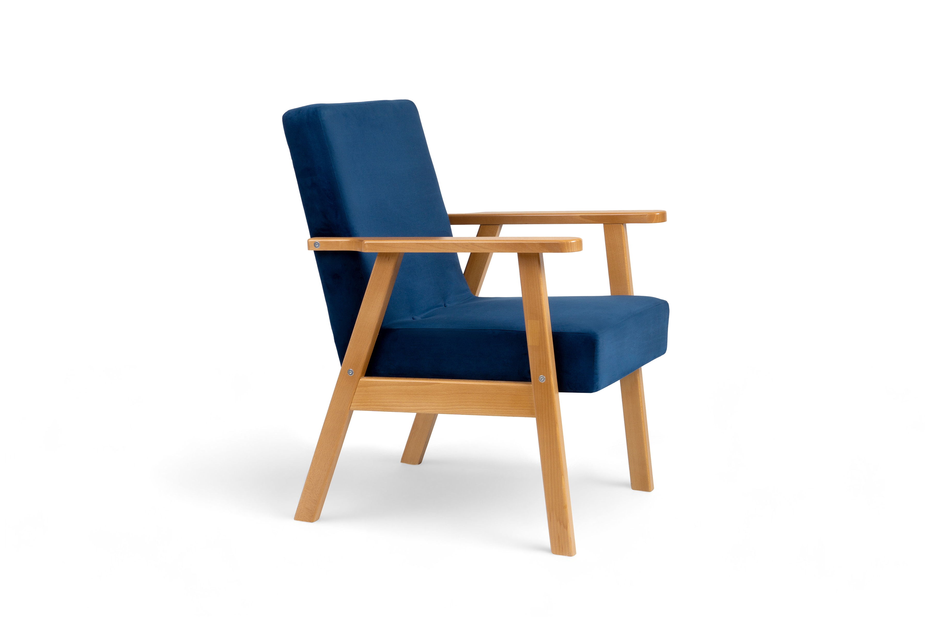 Křeslo klubové PRL Jurand - tmavě modrý samet Velluto 11 / nožky olše / výprodej z expozice Křeslo klubové PRL Jurand - tmavě modrá samet Velluto 11 / Olše 