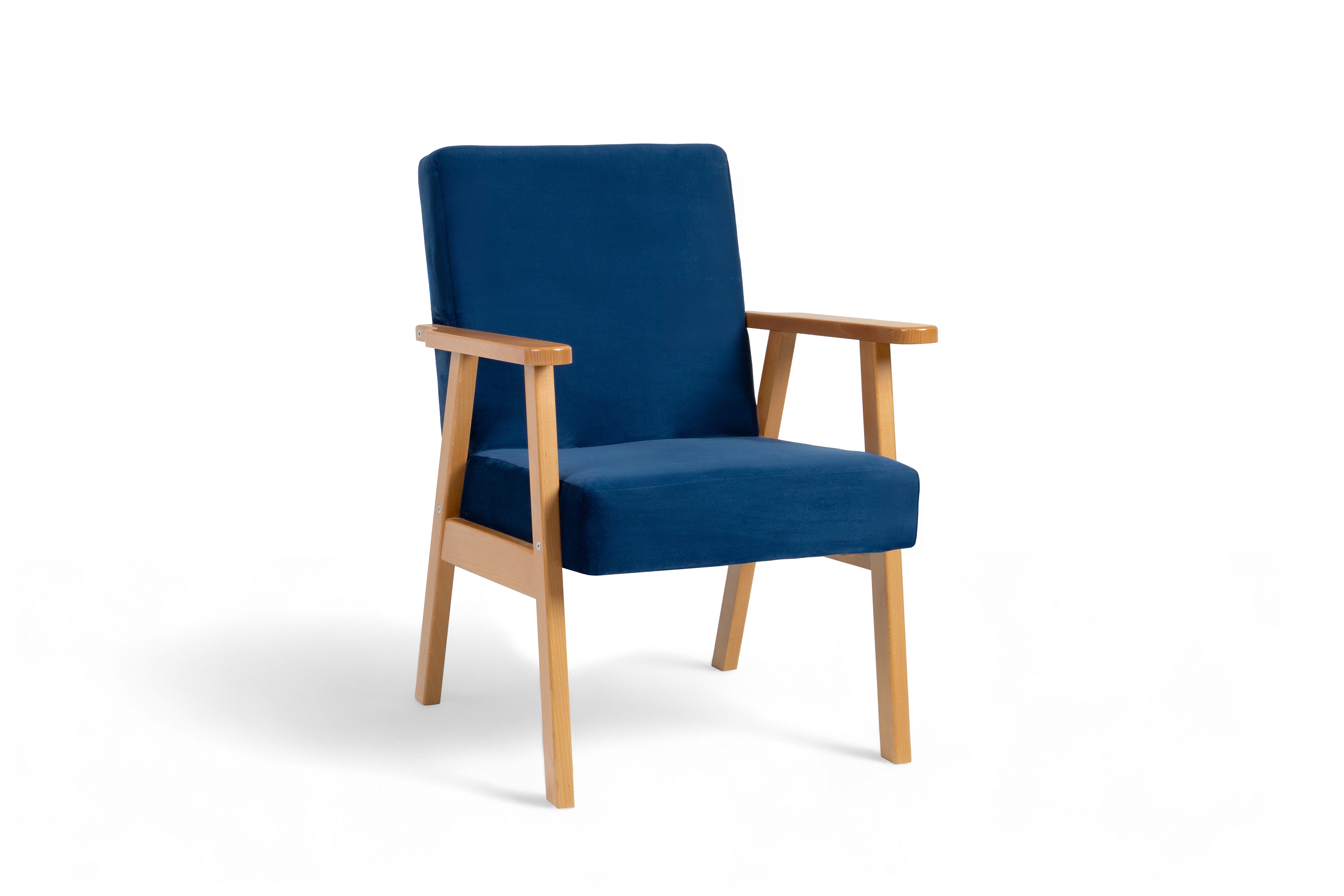 Křeslo klubové PRL Jurand - tmavě modrý samet Velluto 11 / nožky olše / výprodej z expozice Křeslo klubové PRL Jurand - tmavě modrá samet Velluto 11 / Olše 