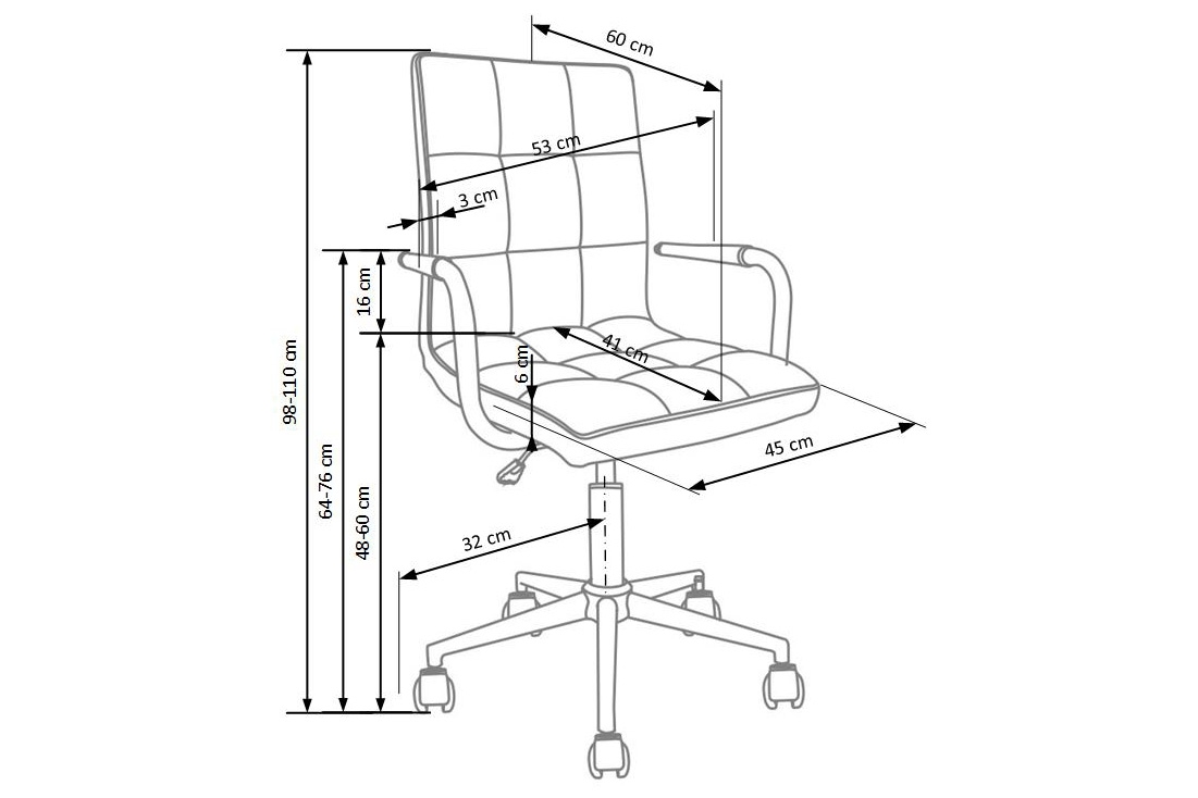 Kancelářská židle Gonzo 2 s područkami - růžová ekokůže Křeslo do mladé Gonzo 2 z podlokietnikami - Růžová