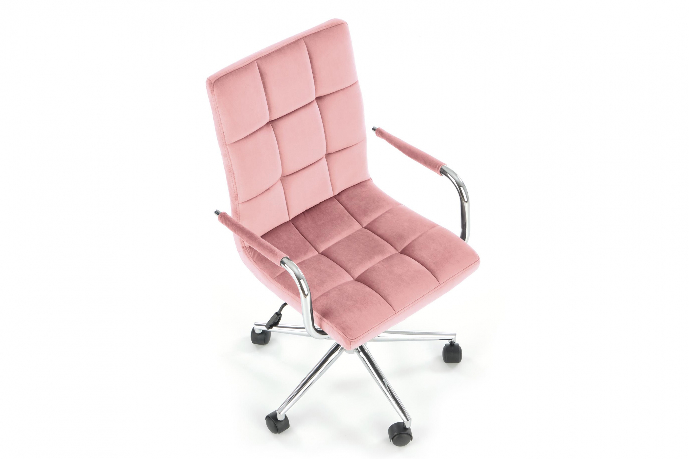 Kancelárske kreslo Silma s opierkami - ružový zamat Bluvel 52 Kreslo otočna Gonzo 4 Pre mladých - Ružová velvet