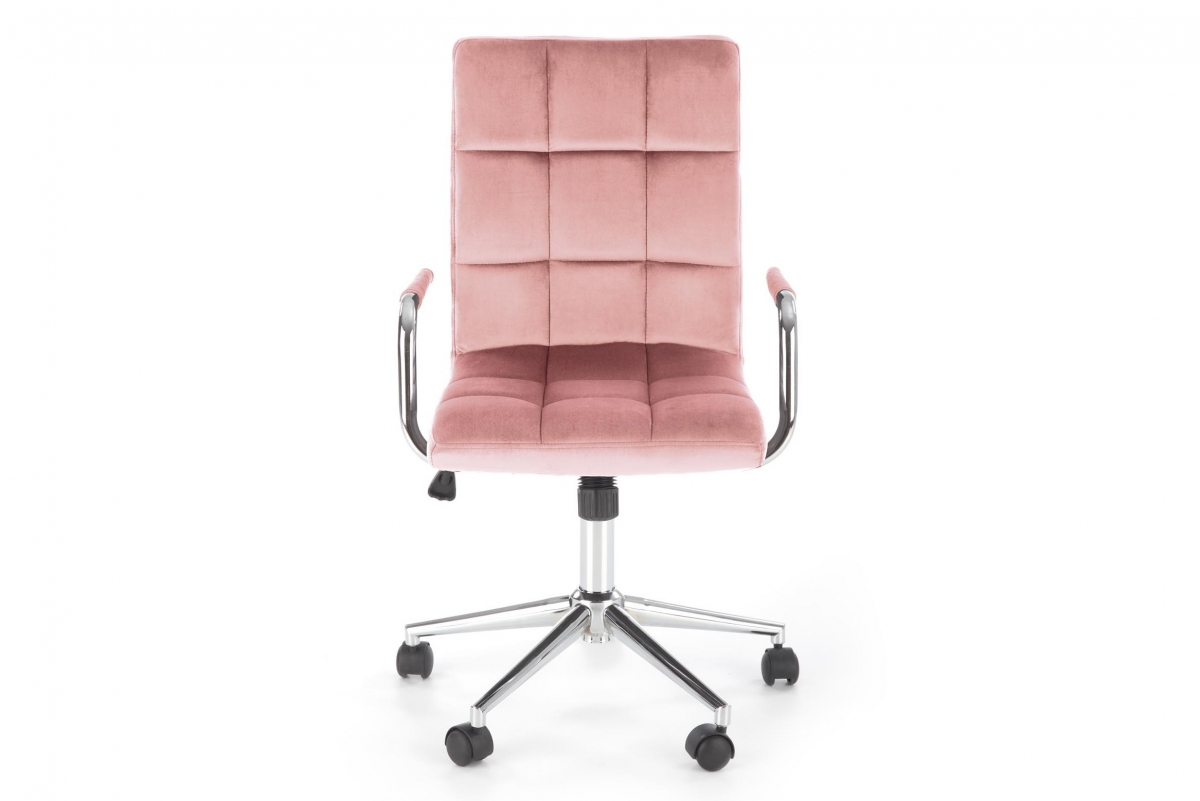 Kancelárske kreslo Silma s opierkami - ružový zamat Bluvel 52 Kreslo otočna Gonzo 4 Pre mladých - Ružová velvet