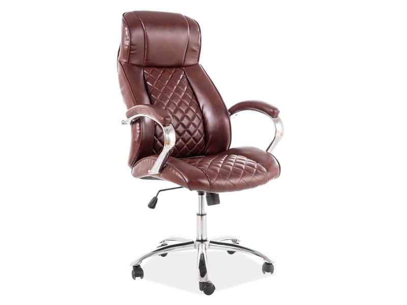 Židle kancelářská Q-557 hnědá eko-kůže  Křeslo otočné q-557 hnědý eko-kůže