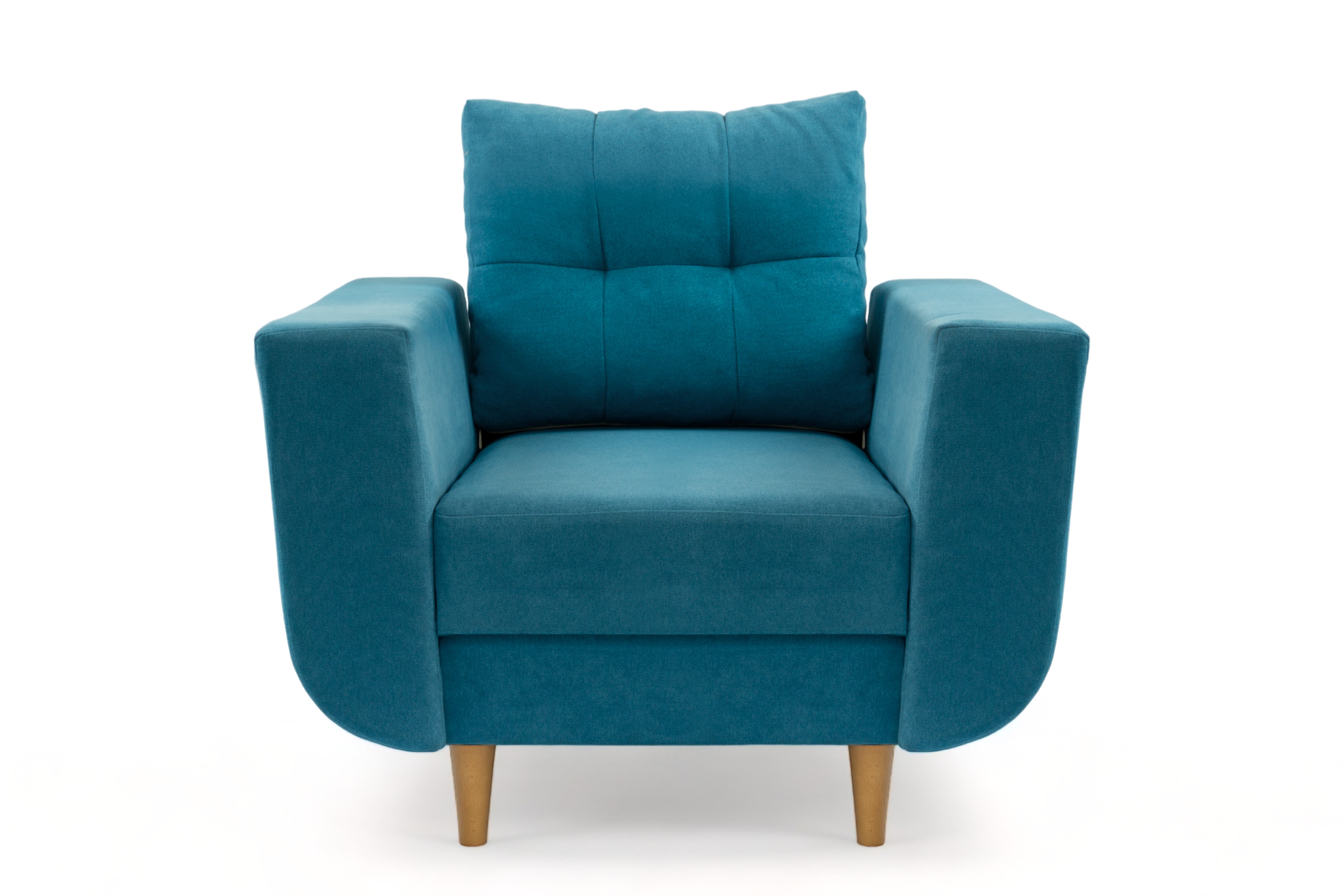 Kreslo Penelope Slim- Modrý - látka aston neprešívaný 19 - Koncovka Série Kreslo Penelope Slim- Modrý - látka aston neprešívaný 19