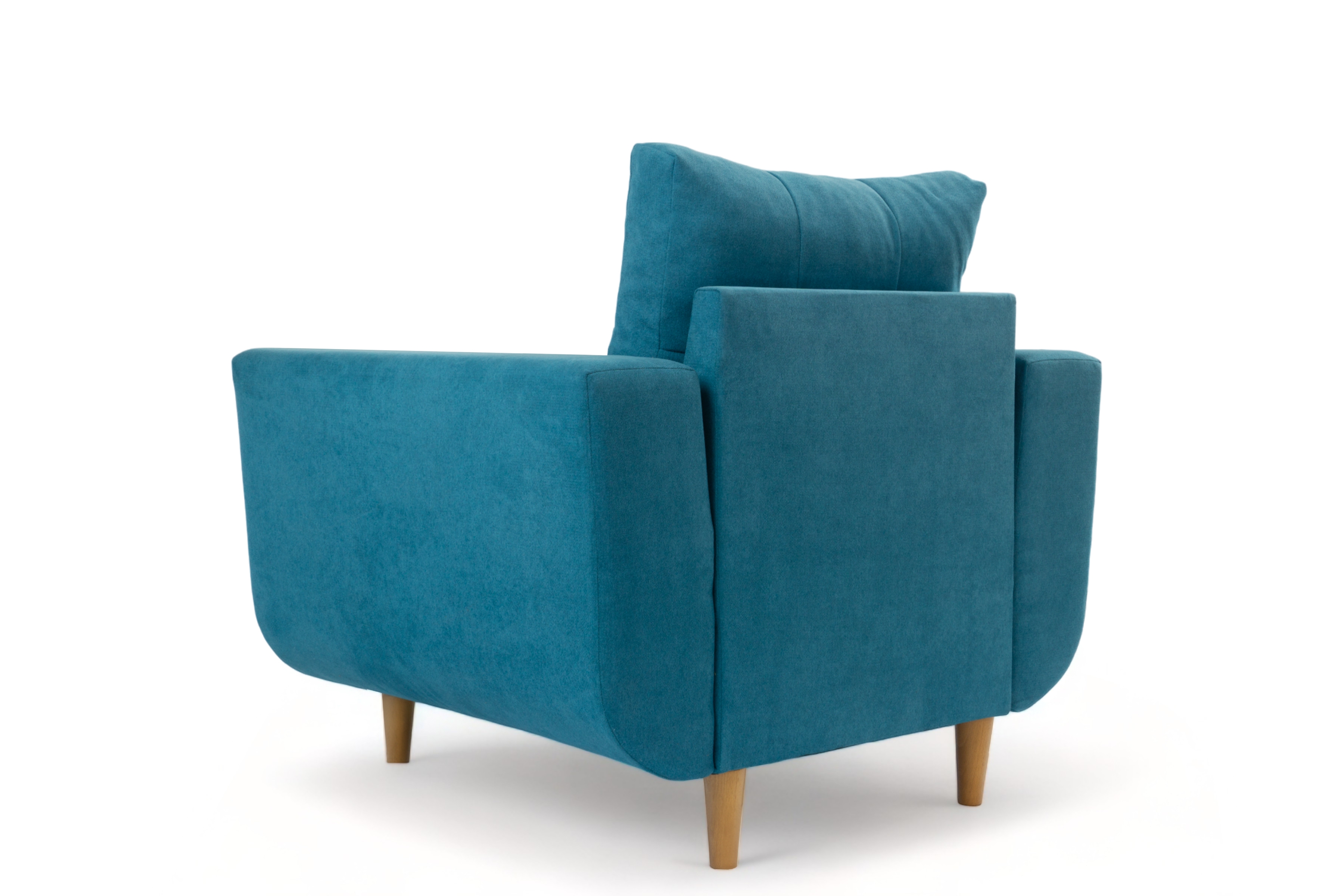 Kreslo Penelope Slim- Modrý - látka aston neprešívaný 19 - Koncovka Série Kreslo Penelope Slim- Modrý - látka aston neprešívaný 19