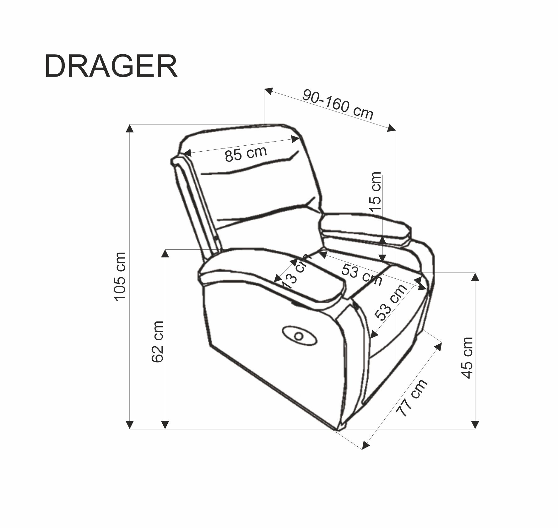 DRAGER scaun relaxare, verde închis fotel rozkladany drager - verde închis welwet