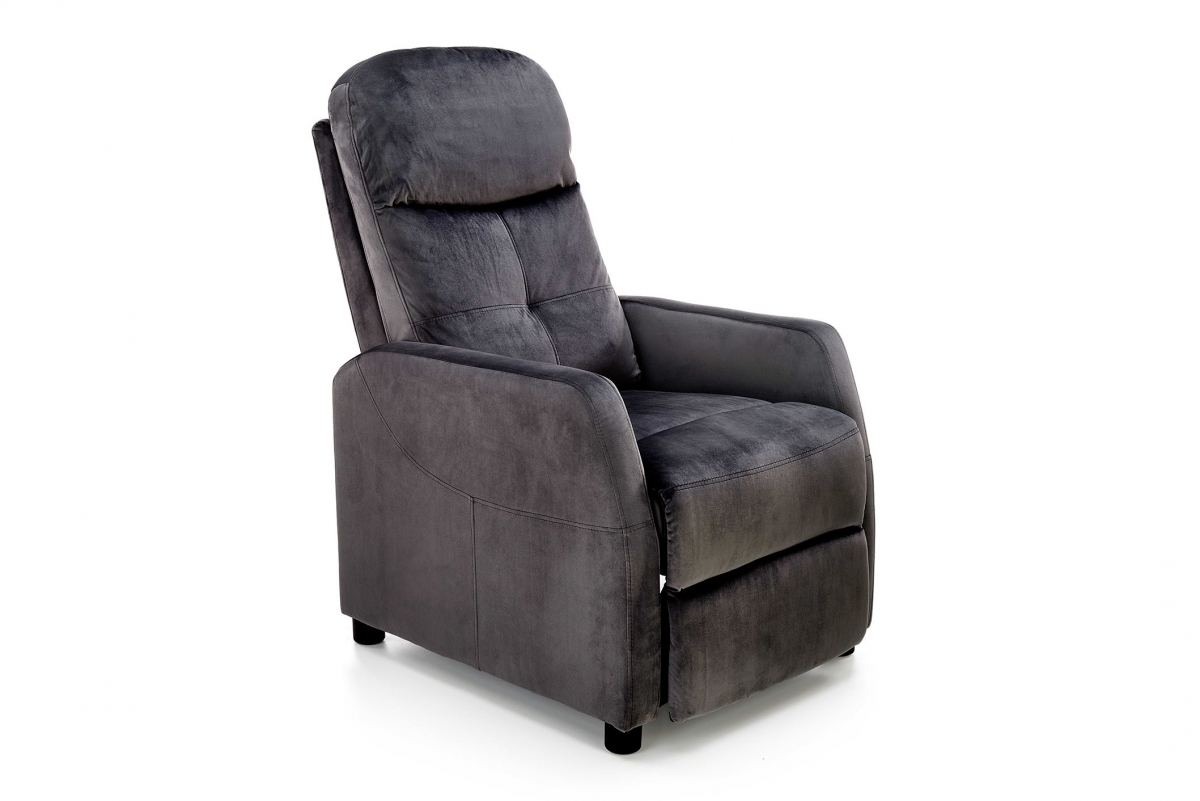 Rozkladacie kreslo Pelino 2 - čierny zamat Bluvel 19 Kreslo rozkladany Felipe 2 - Čierny zamat Bluvel 19