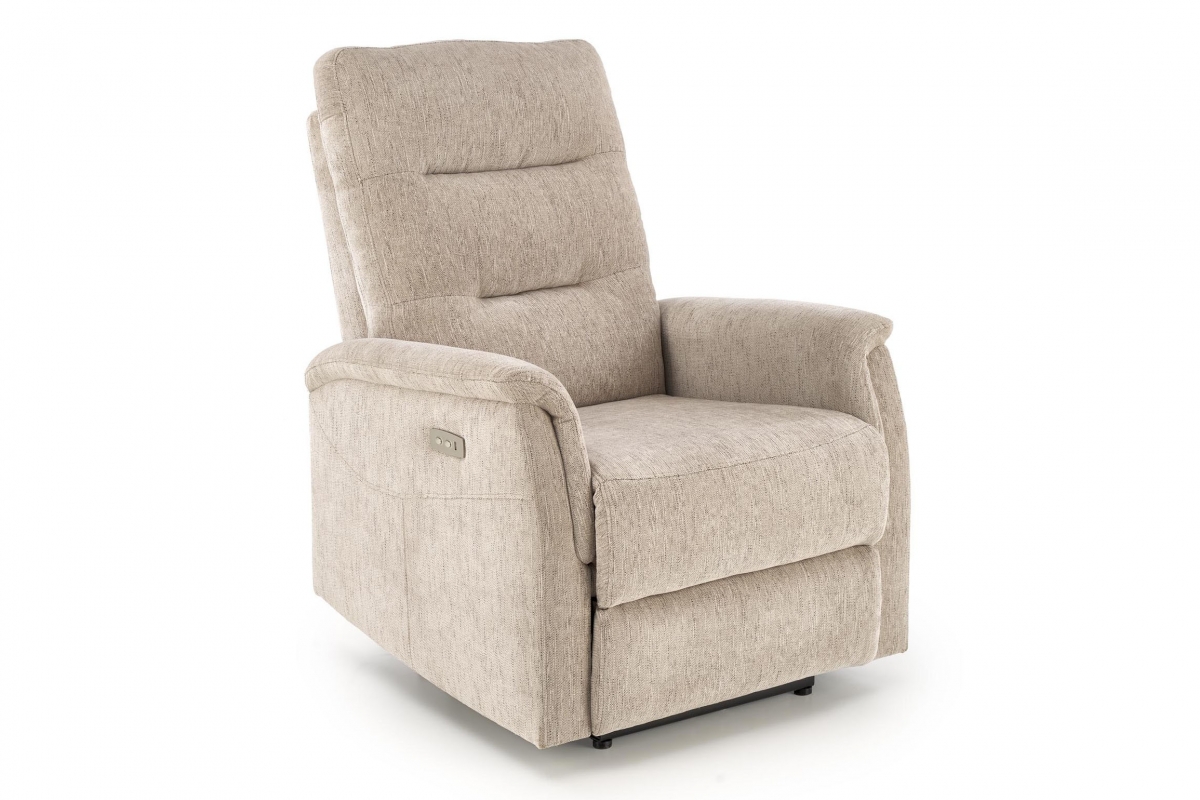 Relaxačné kreslo rozkladacie Zayel – béžový šenil Odin 28 Kreslo rozkladany Jamal - béžový šenil Odin 28