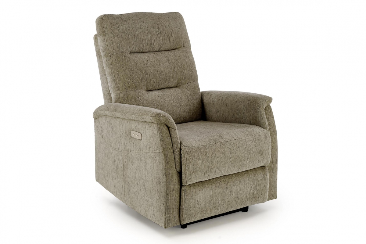 Relaxačné kreslo rozkladacie Zayel – olivový šenil Odin 15 Kreslo rozkladany Jamal - Olivový šenil Odin 15