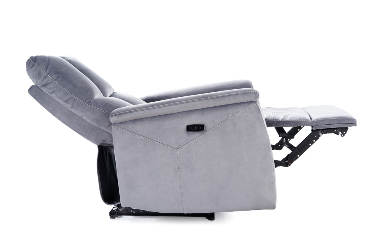 Relaxační křeslo Neptun Velvet - šedá Bluvel 14 rozkládací fotl relaxační
