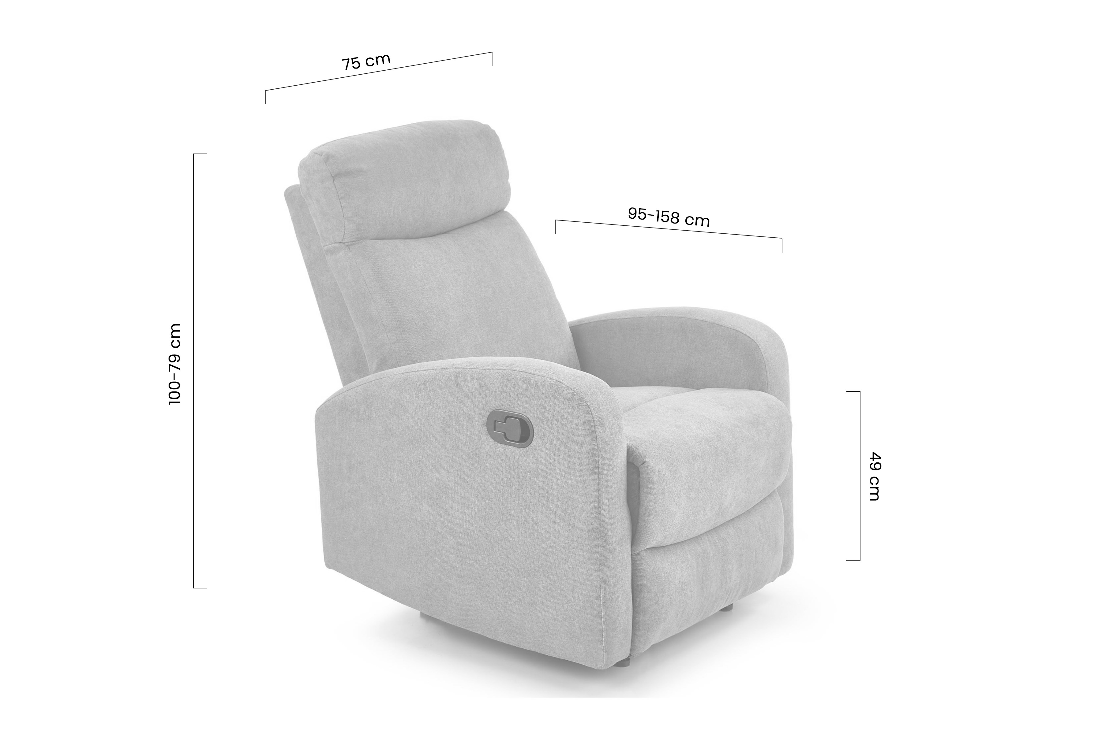 Rozkládací křeslo Olso 1S - tmavě šedé Křeslo rozkladany Oslo 1S - tmavý popelavá