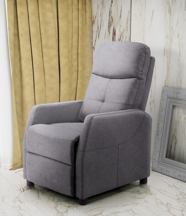 Relaxačné kreslo Pelino 2 - sivý zamat Bluvel 14 Kreslo rozkladany Pelino 2 - Popolový velúr Bluvel 14