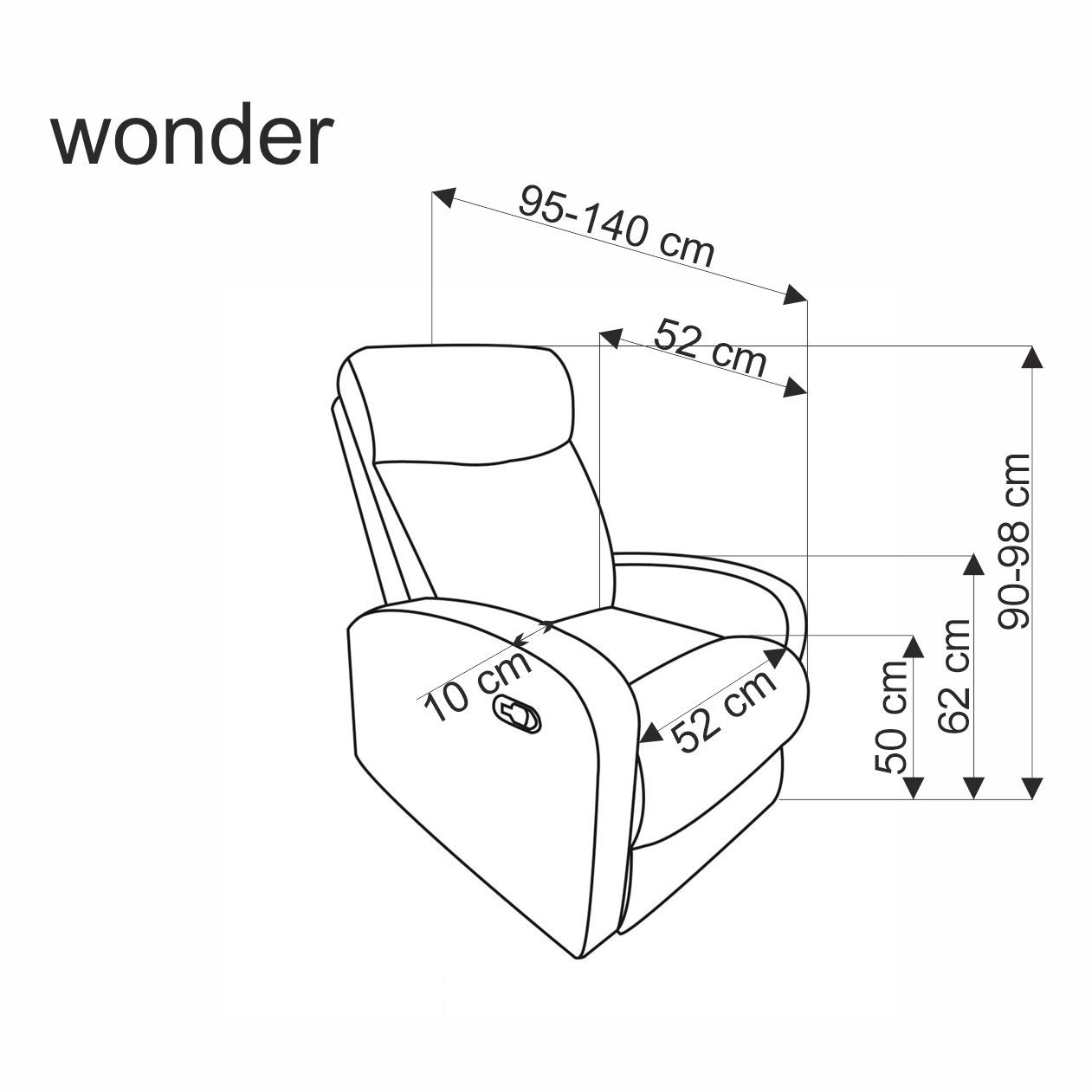 Polohovacie kreslo Wonder - sivá Kreslo rozkladany z funkcia kolysania wonder - popiely welwet