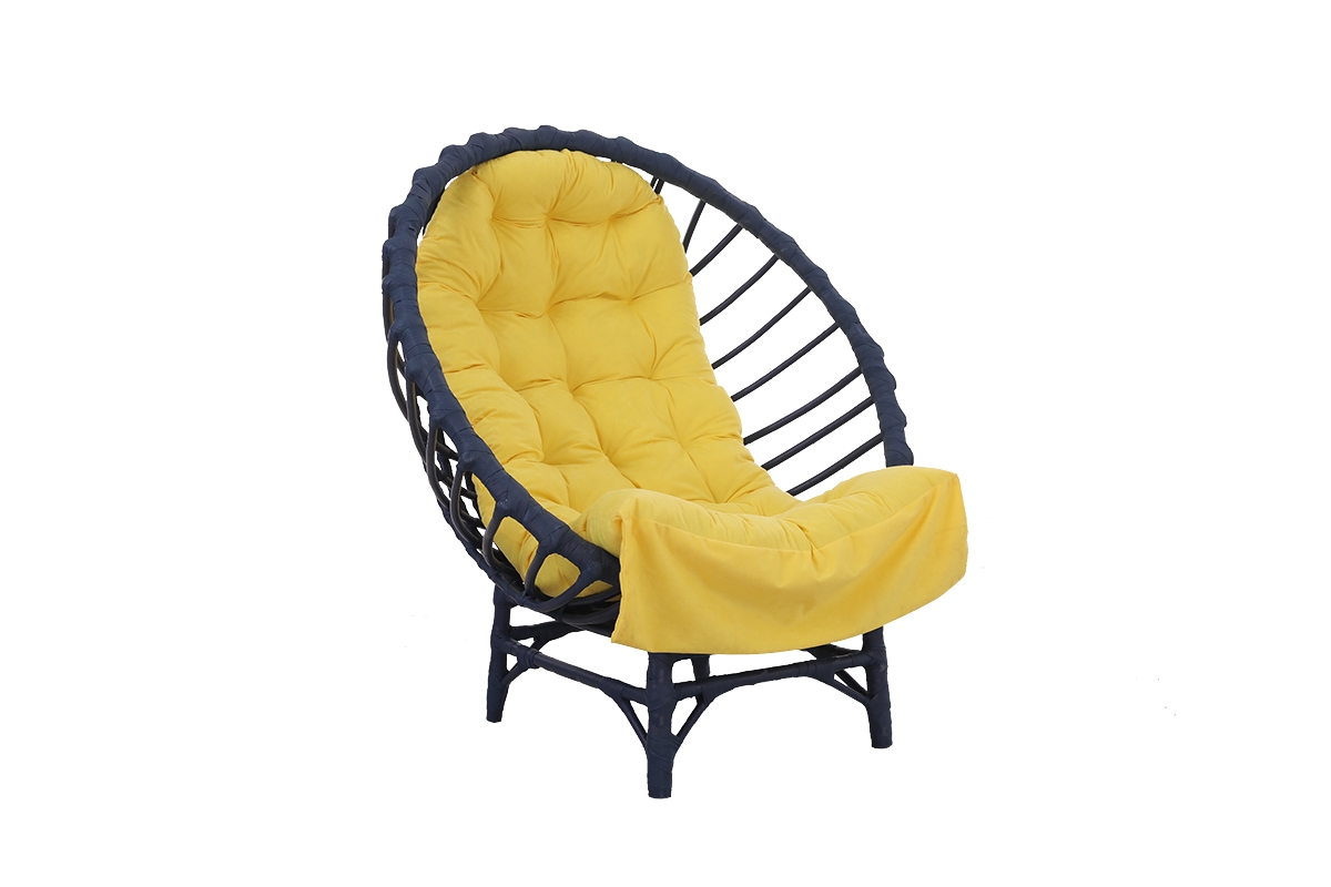 Křeslo stojacy plaski wiklinowy kokon Gardins III - 95 cm - modrá - Omezená nabídka Křeslo kokon s polštářem