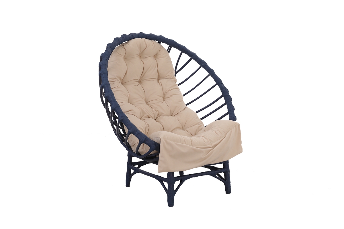 Křeslo stojacy plaski wiklinowy kokon Gardins III - 95 cm - modrá - Omezená nabídka Proutěné stojící křeslo kokon