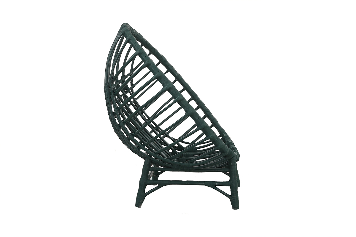 Kreslo stojacy plaski wiklinowy kokon Gardins III - 95 cm - Zelený  Prútené stojacie kreslo kokon Gardins III - zelená - bočná strana