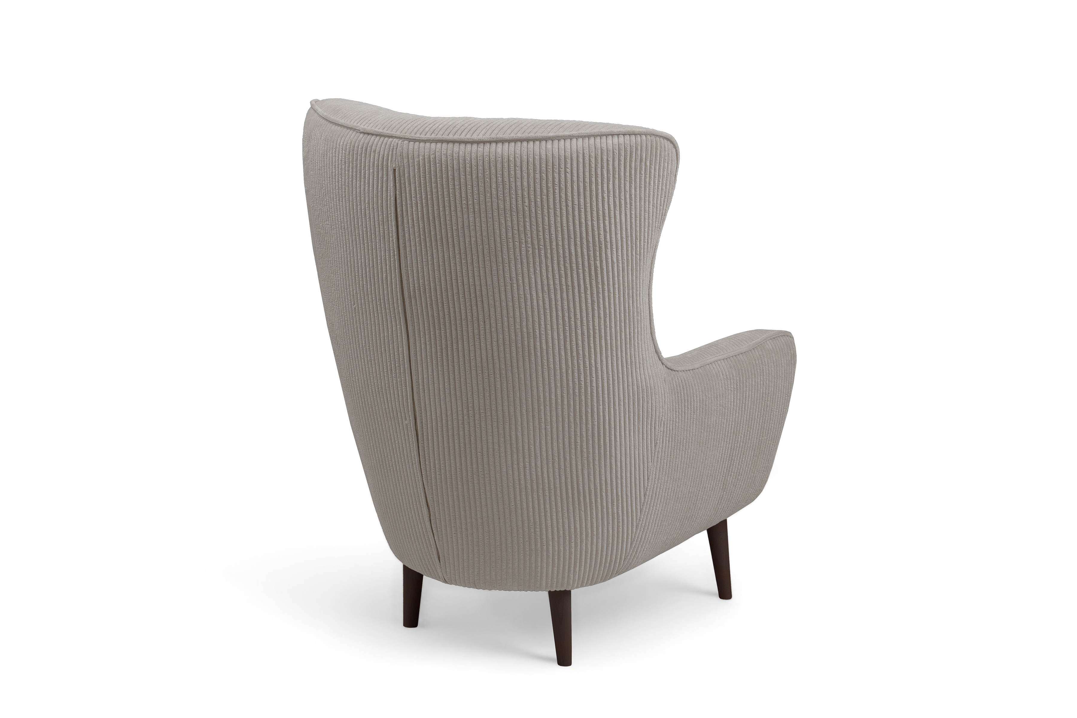 Křeslo ušák Dylian - béžový manšestr Poso 02 / nohy venge Křeslo Ušák Dylian na drewnianych nogach - béžový manšestr Poso 02 / Nohy Venge