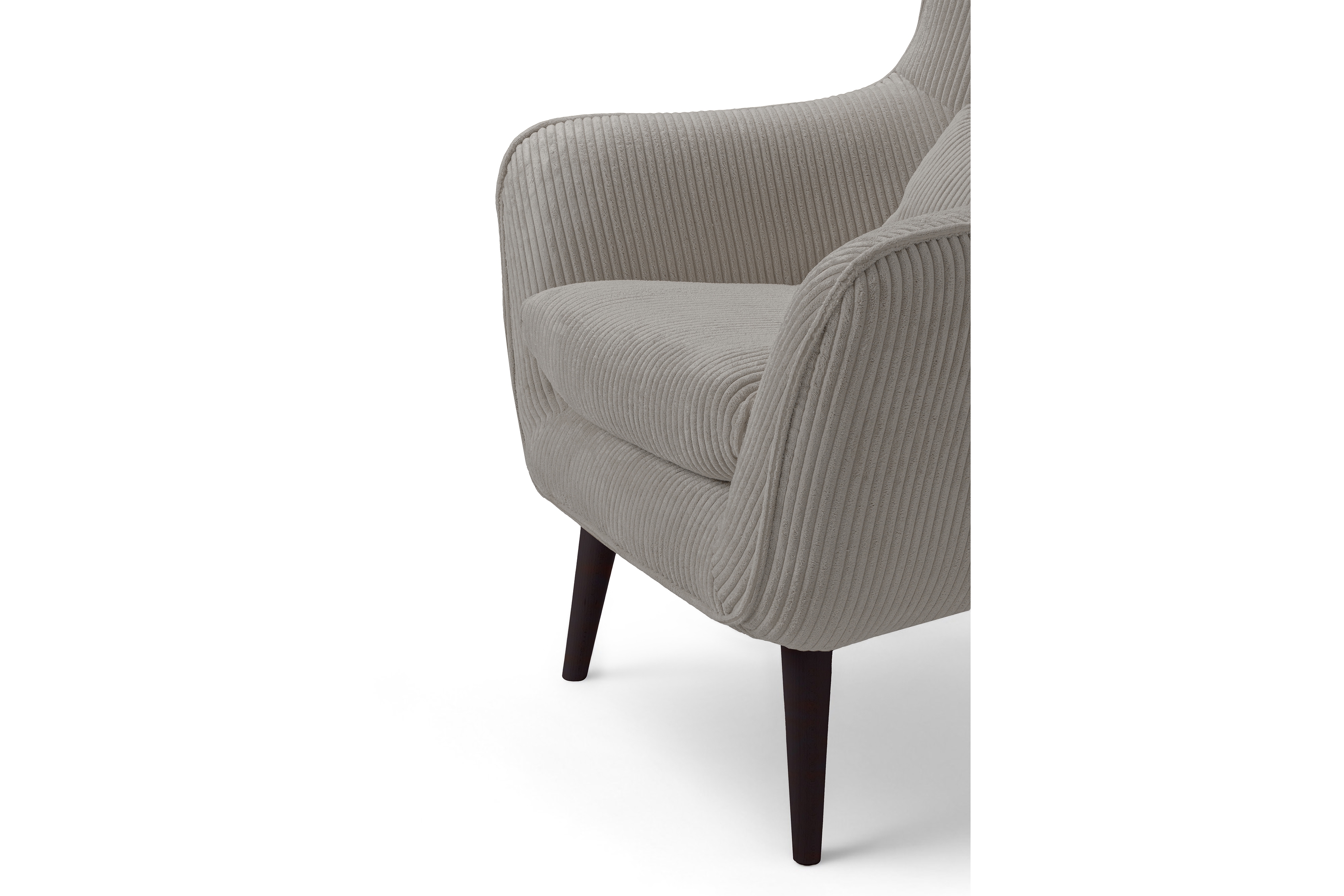 Křeslo ušák Dylian - béžový manšestr Poso 02 / nohy venge Křeslo Ušák Dylian na drewnianych nogach - béžový manšestr Poso 02 / Nohy Venge