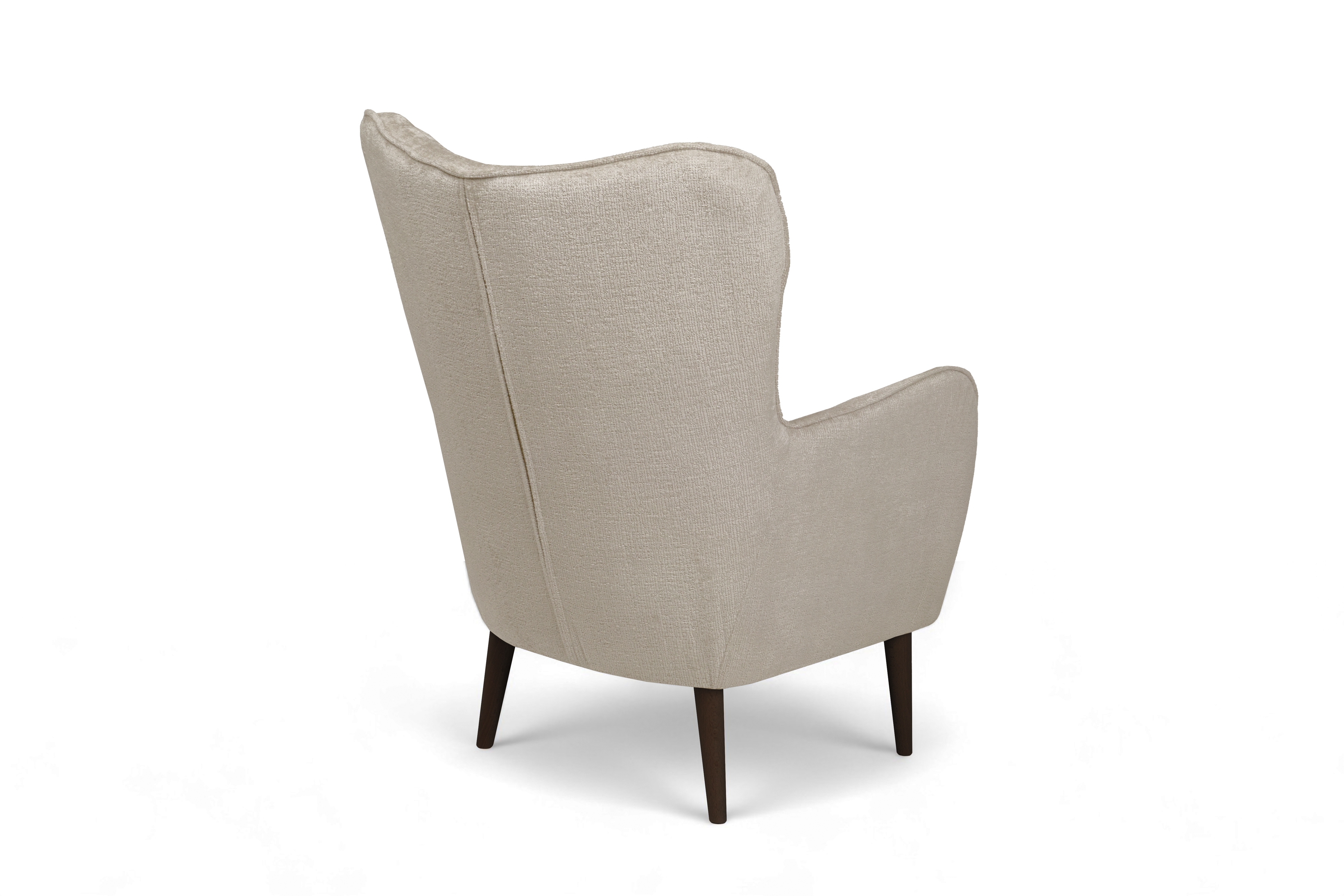 Křeslo ušák Elira - béžový šenil Perfect Harmony 07 / nohy venge Křeslo Ušák Elira z wysokimi nozkami - béžová šenil Perfect Harmony 07 / Nohy Venge