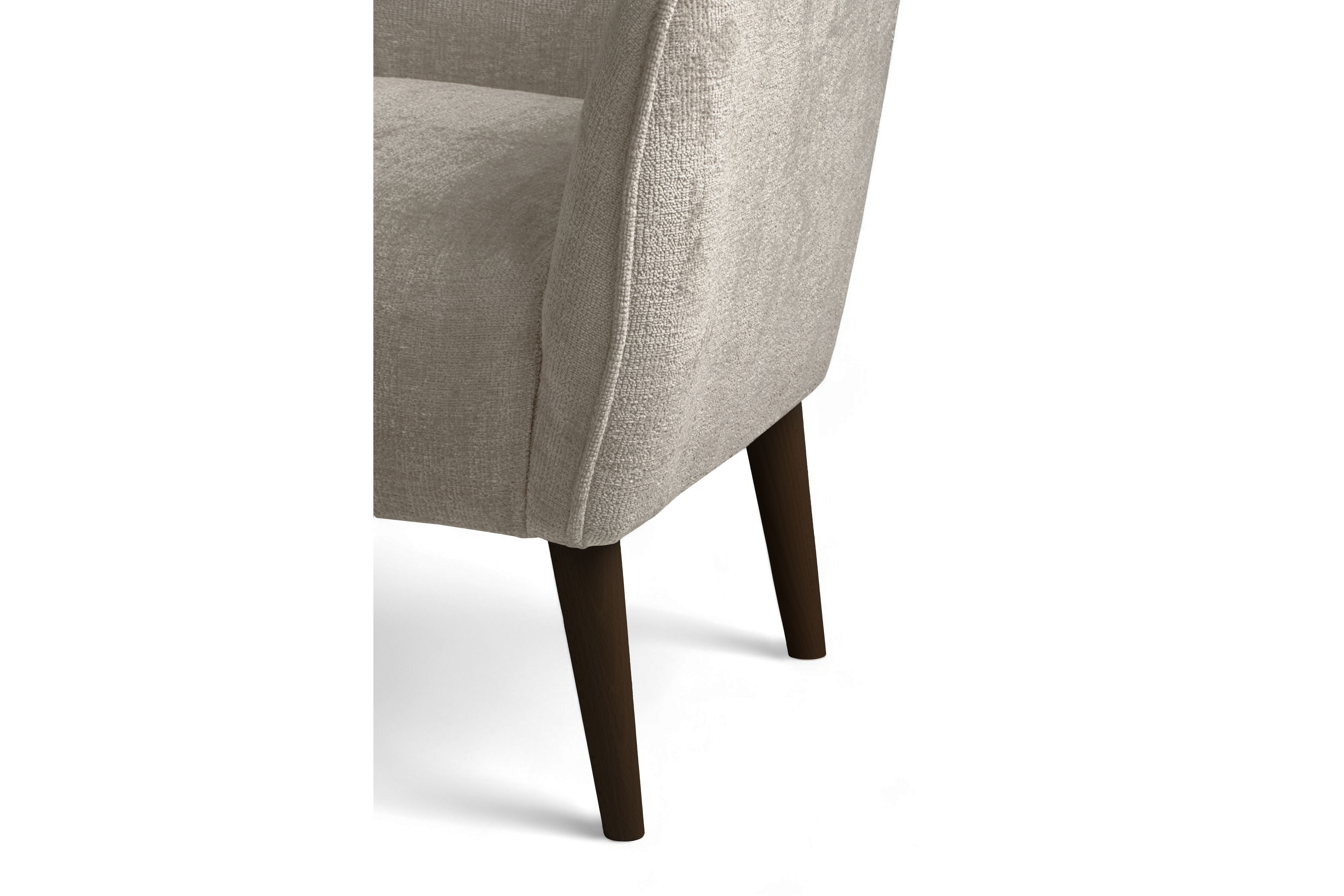 Křeslo ušák Elira - béžový šenil Perfect Harmony 07 / nohy venge Křeslo Ušák Elira z wysokimi nozkami - béžová šenil Perfect Harmony 07 / Nohy Venge