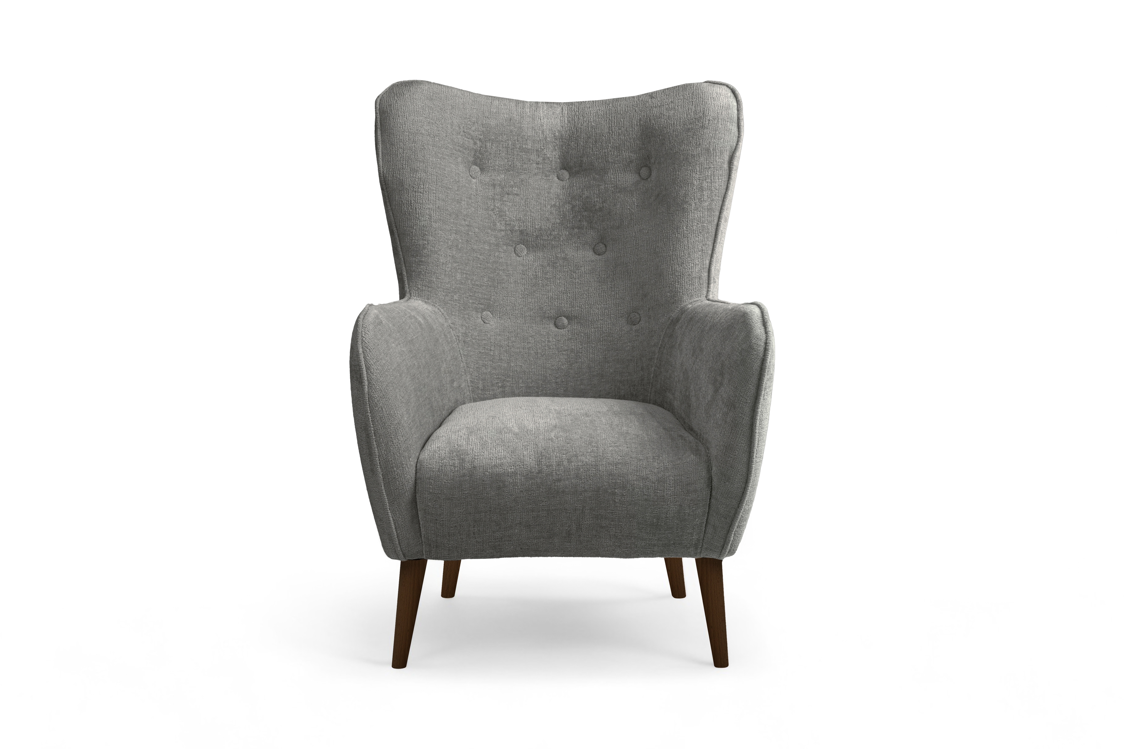 Kreslo Ušiak Elira - šedý žinylka Perfect Harmony 85 / Nohy Venge Kreslo Ušiak Elira z wysokimi nozkami - šedý šenil Perfect Harmony 85 / Nohy Venge