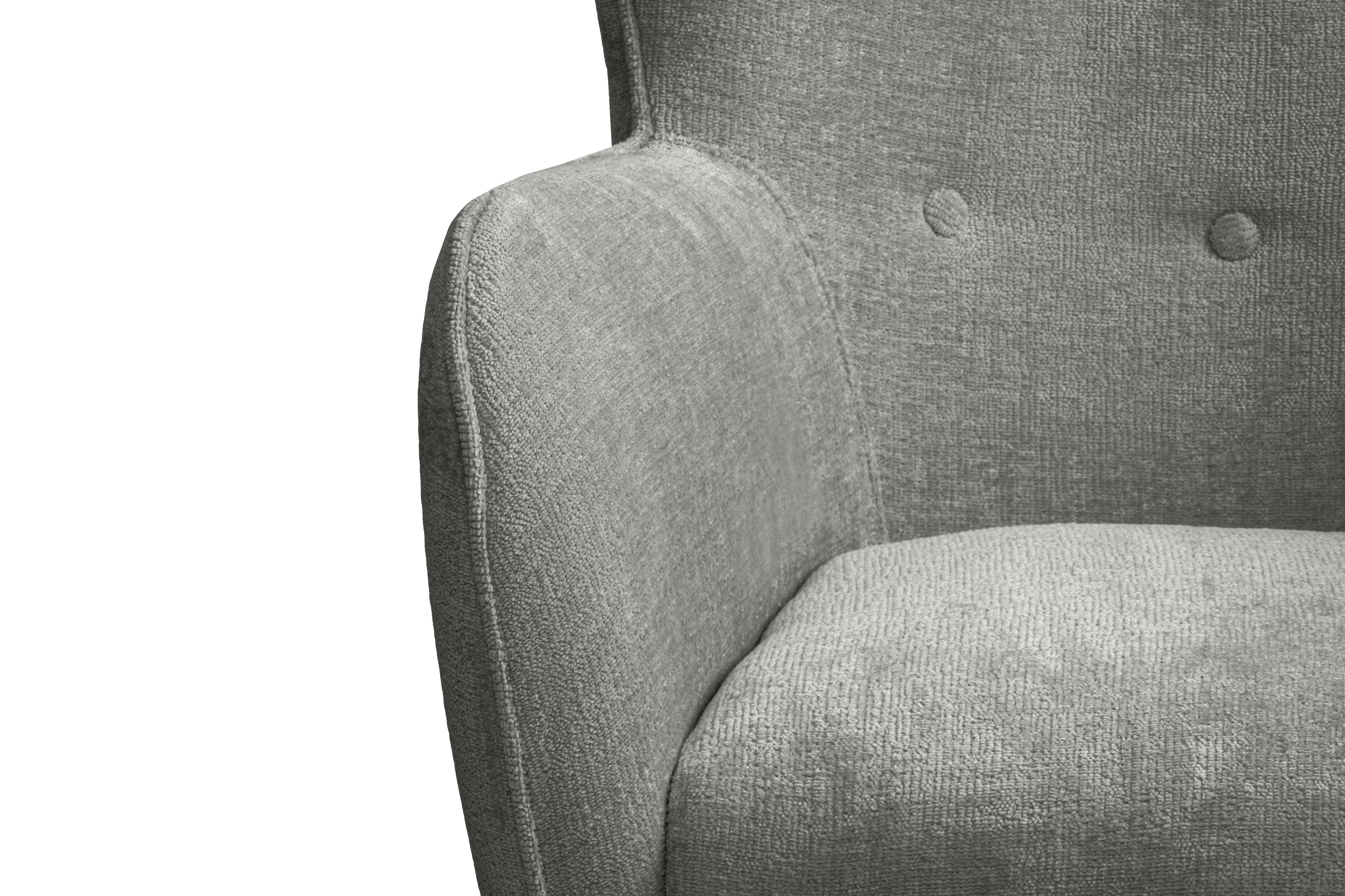 Kreslo Ušiak Elira - šedý žinylka Perfect Harmony 85 / Nohy Venge Kreslo Ušiak Elira z wysokimi nozkami - šedý šenil Perfect Harmony 85 / Nohy Venge