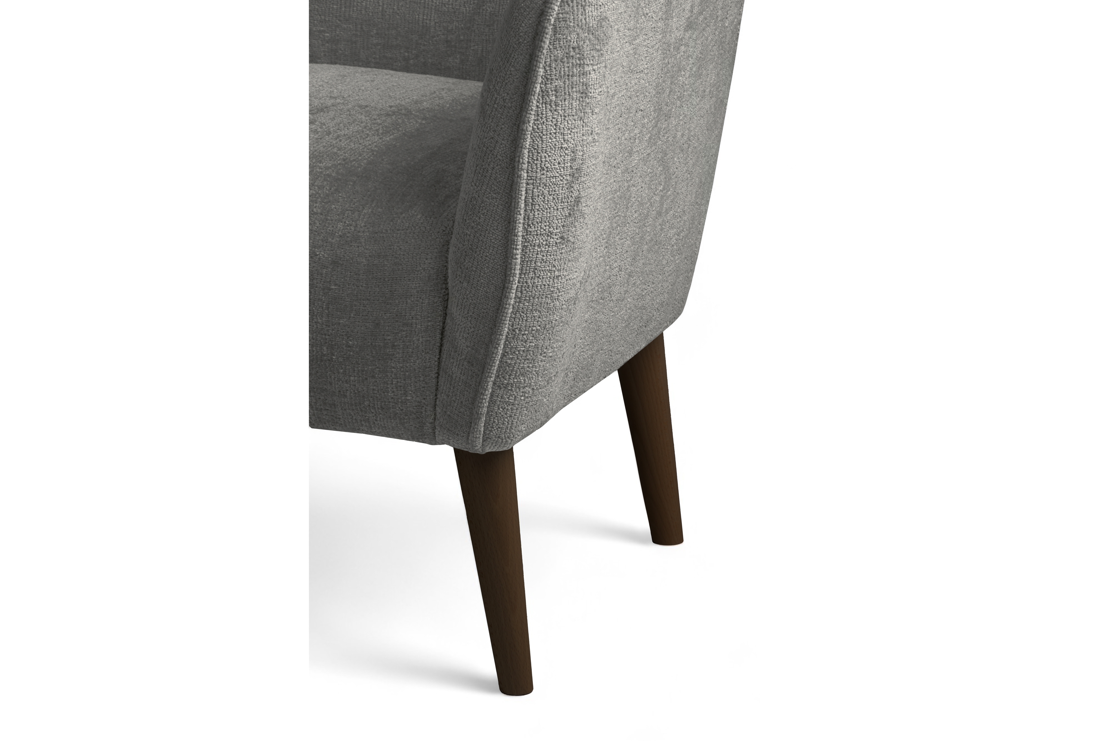 Kreslo Ušiak Elira - šedý žinylka Perfect Harmony 85 / Nohy Venge Kreslo Ušiak Elira z wysokimi nozkami - šedý šenil Perfect Harmony 85 / Nohy Venge