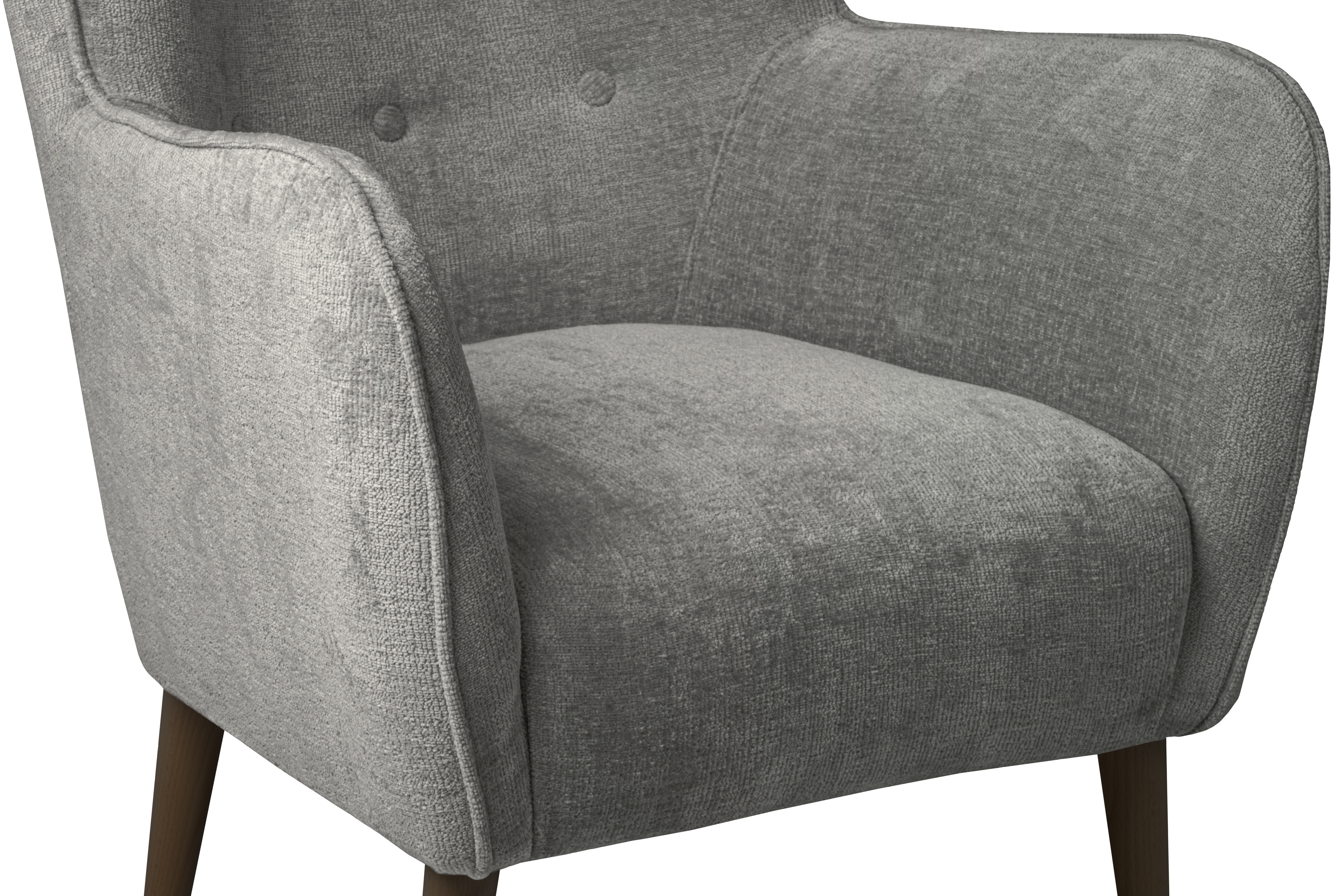 Kreslo Ušiak Elira - šedý žinylka Perfect Harmony 85 / Nohy Venge Kreslo Ušiak Elira z wysokimi nozkami - šedý šenil Perfect Harmony 85 / Nohy Venge