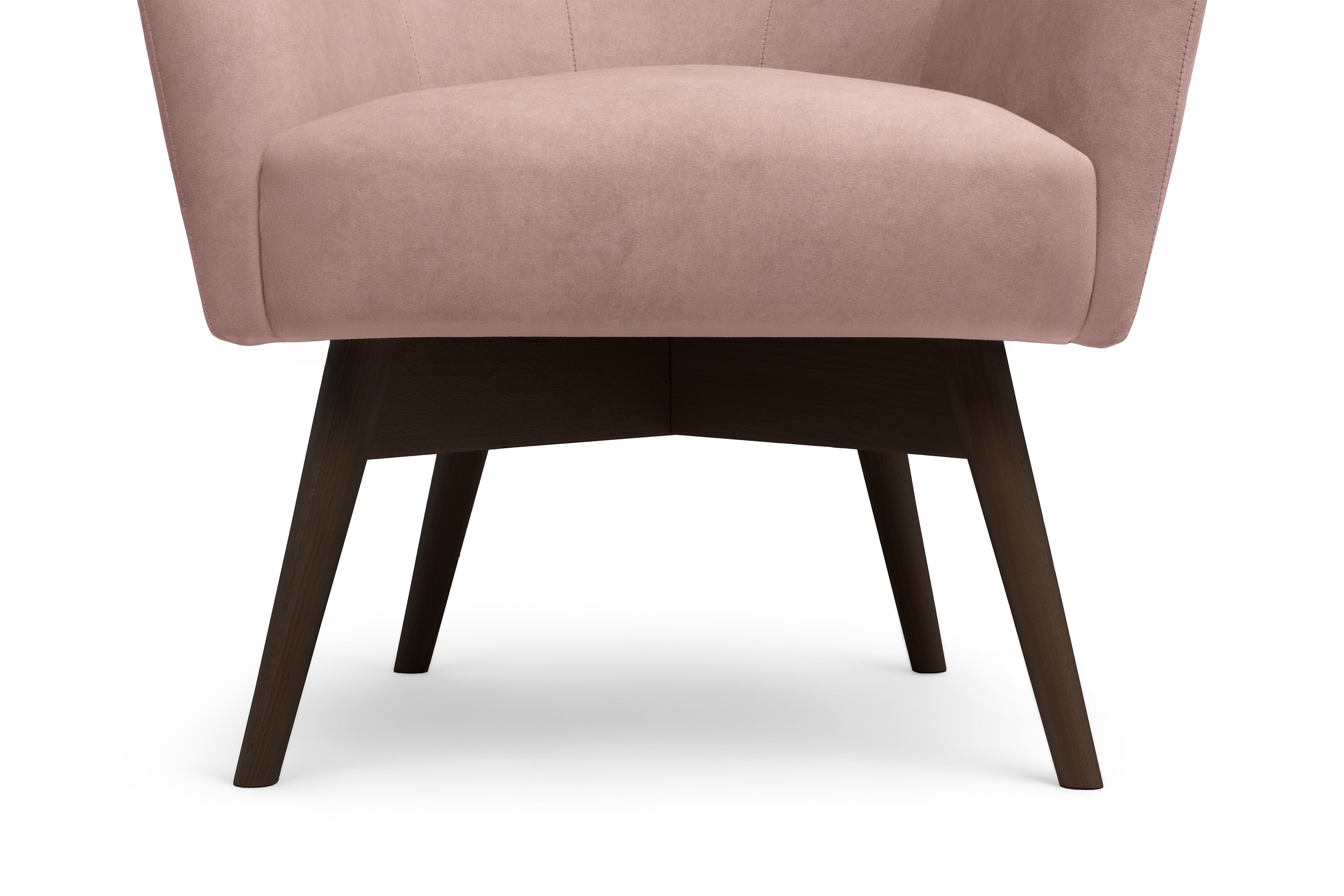 Křeslo ušák Nordic - růžová Cloud 60 / nožky wenge Křeslo Ušák Skandynawski Nordic - Růžová welwet snadno čistitelný Cloud 60 / wenge 