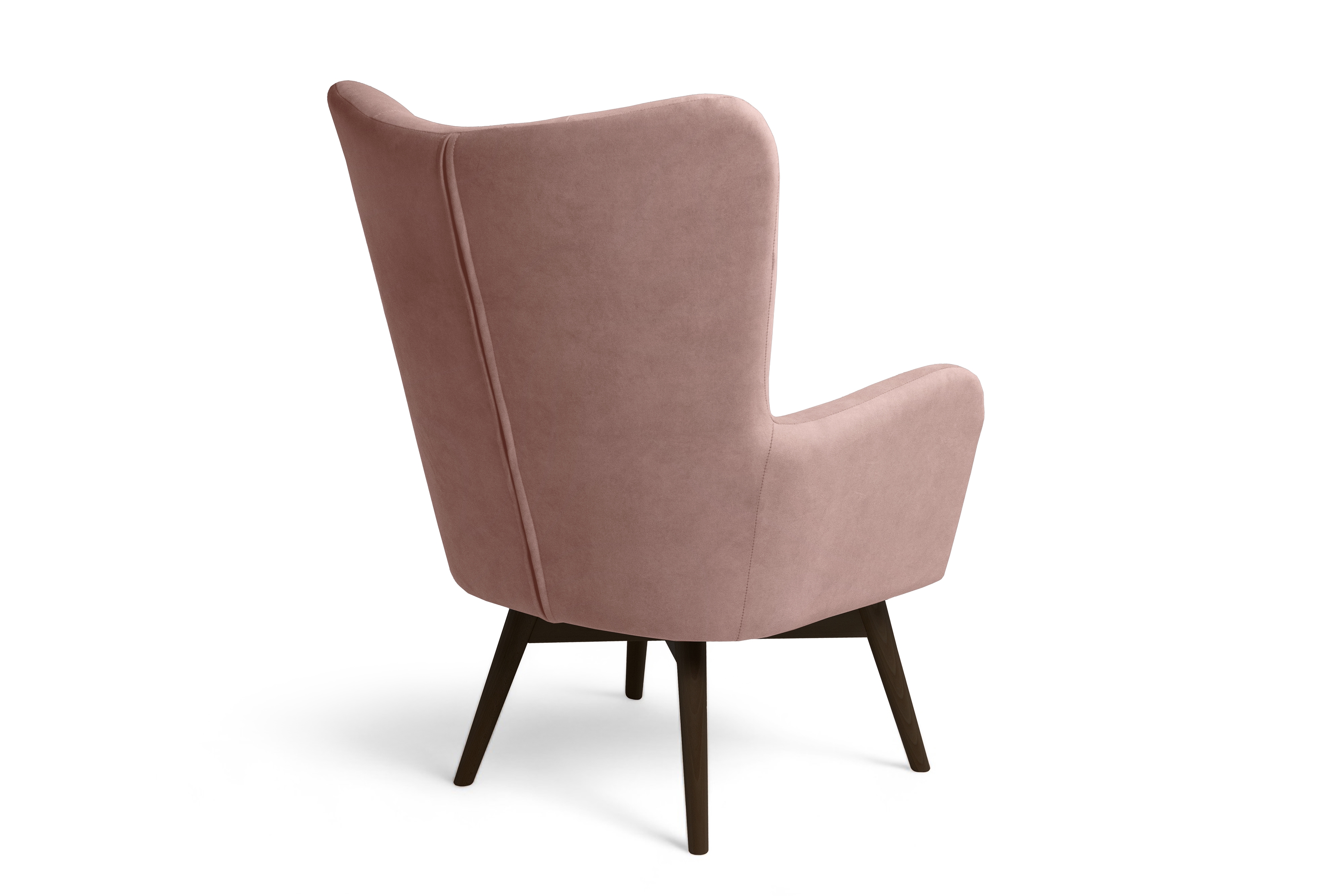 Křeslo ušák Nordic - růžová Cloud 60 / nožky wenge Křeslo Ušák Skandynawski Nordic - Růžová welwet snadno čistitelný Cloud 60 / wenge 