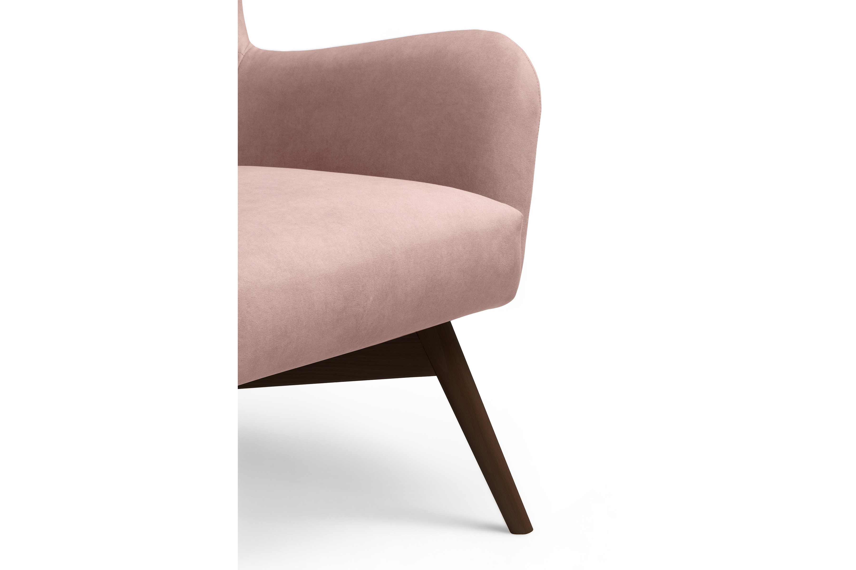 Křeslo ušák Nordic - růžová Cloud 60 / nožky wenge Křeslo Ušák Skandynawski Nordic - Růžová welwet snadno čistitelný Cloud 60 / wenge 
