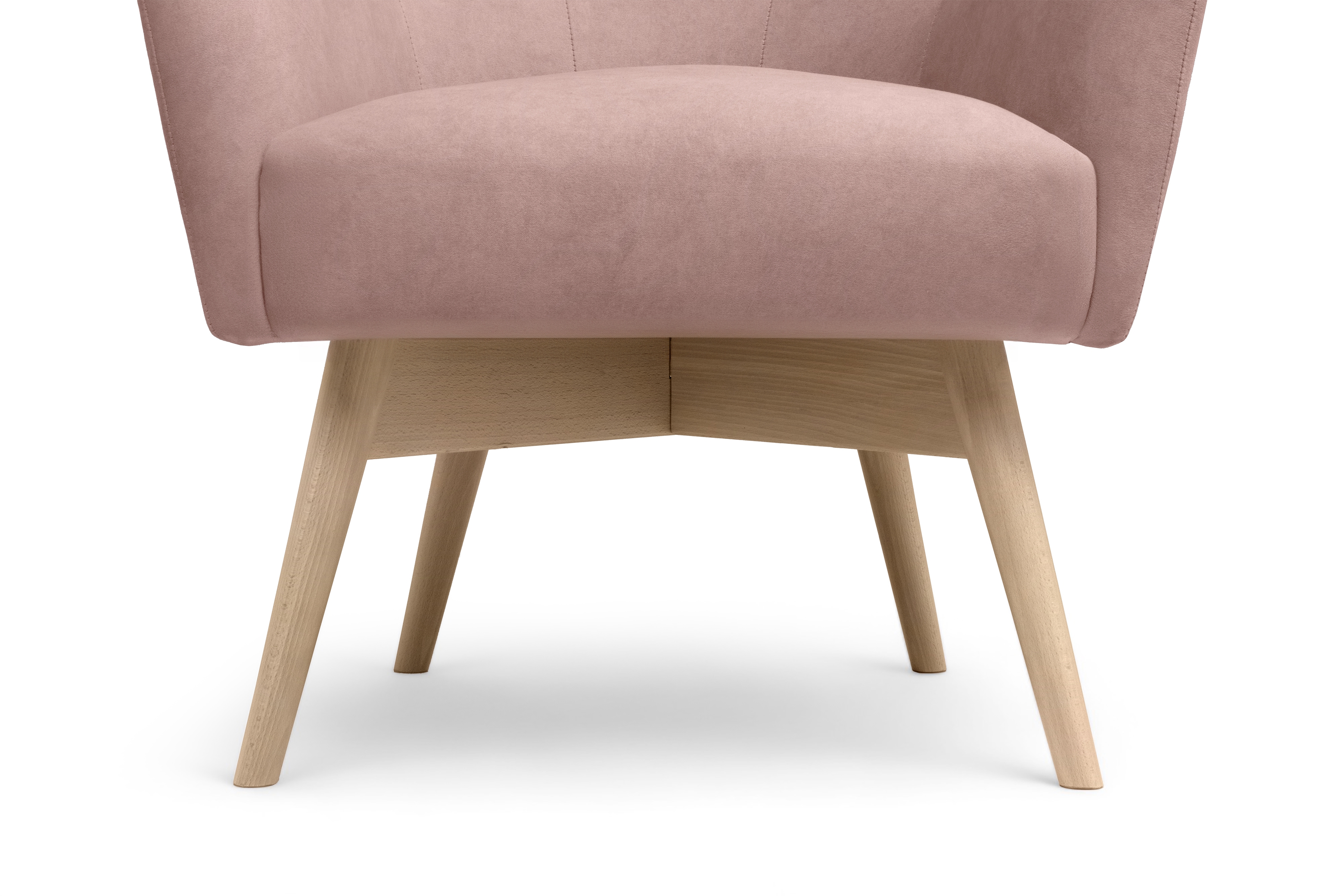 Kreslo ušiak Nordic – ružový ľahkočistiaci welvet Cloud 60 / nožičky buk Kreslo Ušiak Škandinávsky Nordic - Ružová welwet ľahkočistiaci Cloud 70 / buk 