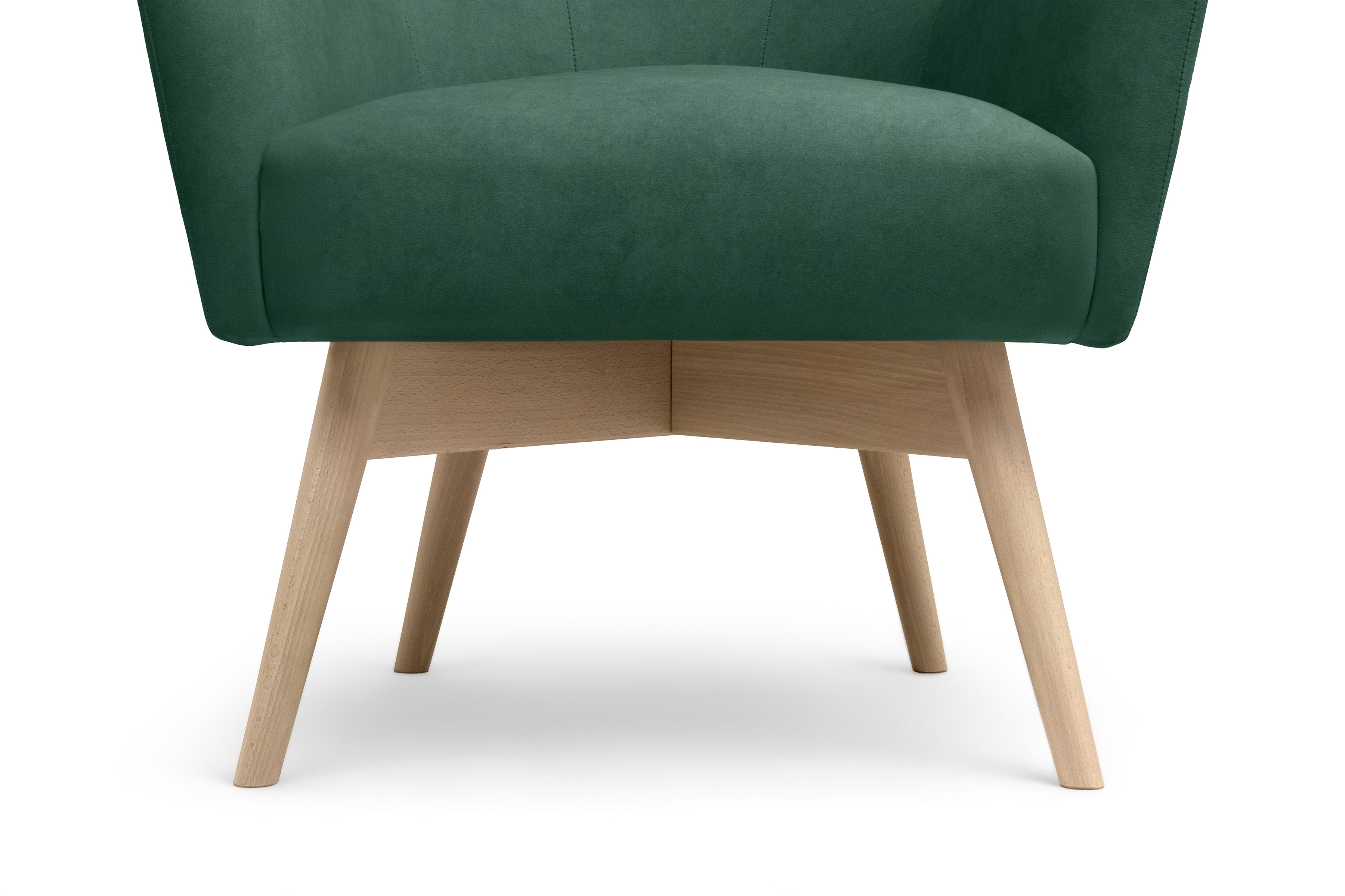 Kreslo ušiak Nordic – zelený ľahkočistiaci welvet Cloud 39 / nožičky buk Kreslo Ušiak Škandinávsky Nordic - Zelený welwet ľahkočistiaci Cloud 39 / buk 