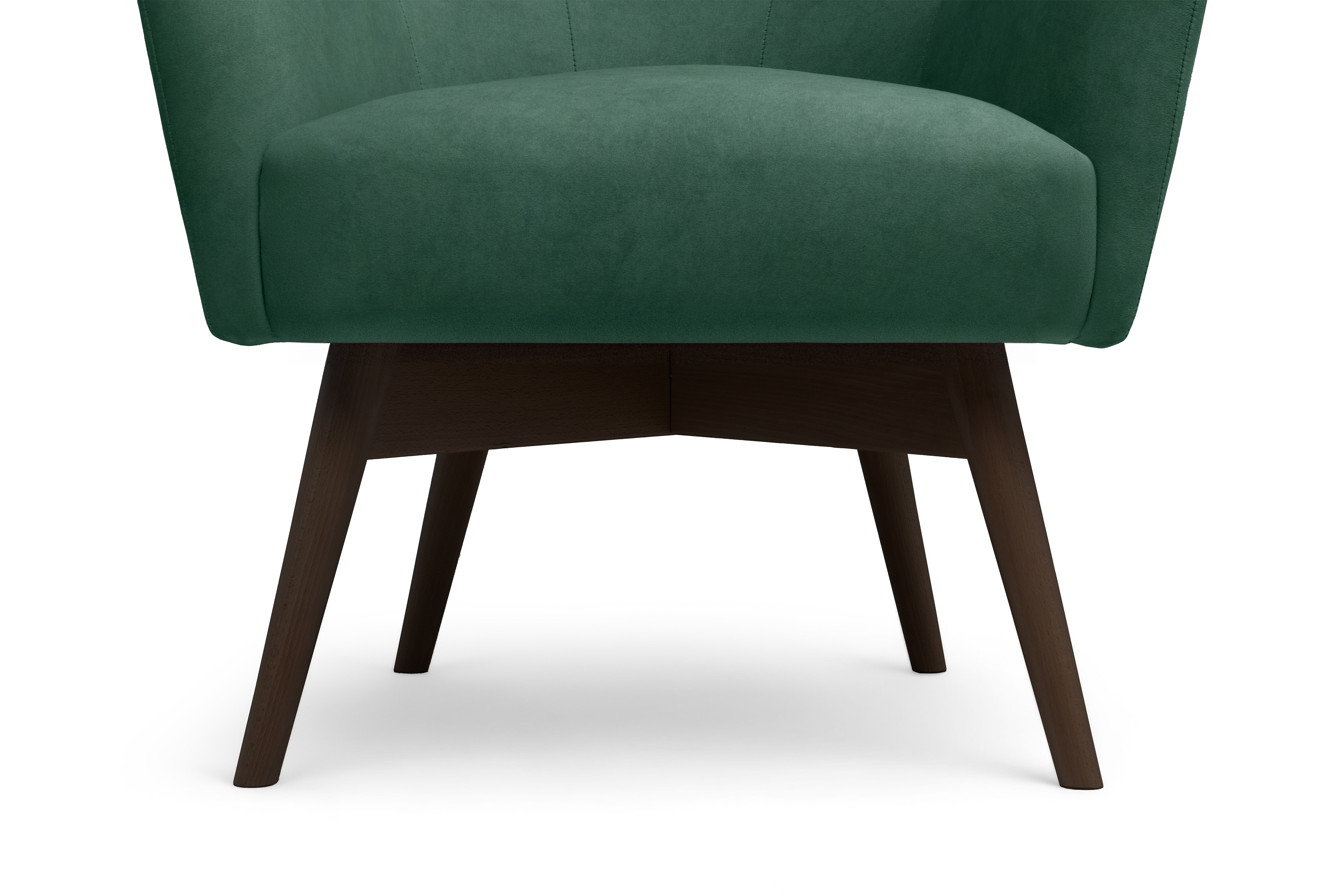 Kreslo ušiak Nordic – zelený ľahkočistiaci welvet Cloud 39 / nožičky venge Kreslo Ušiak Škandinávsky Nordic - Zelený welwet ľahkočistiaci Cloud 39 / Venge