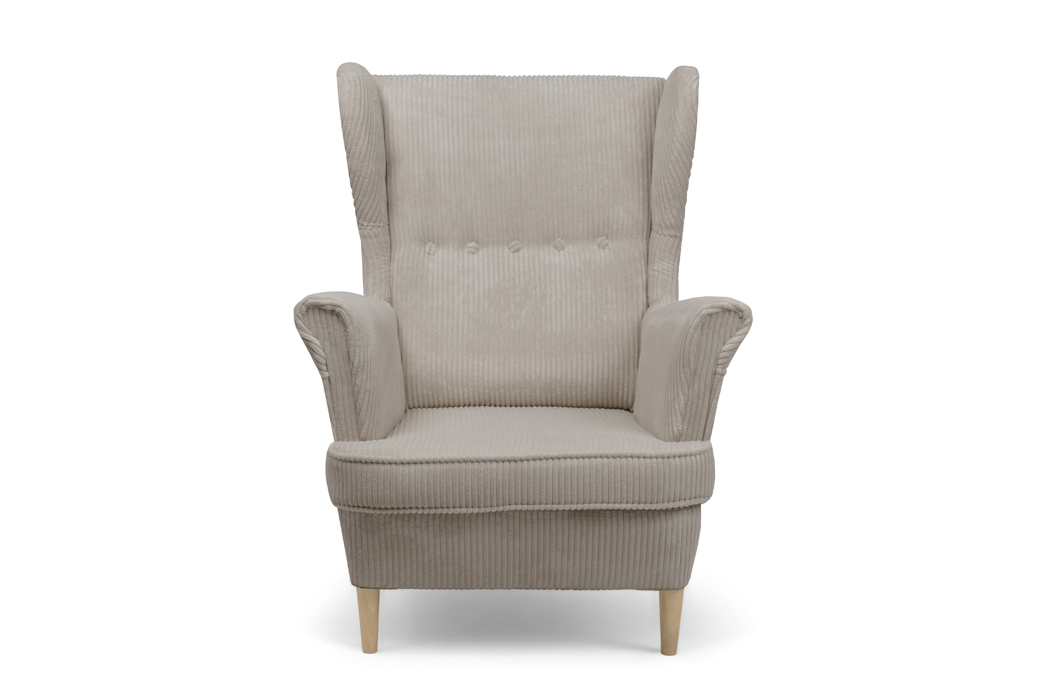 Křeslo ušák Vilano - béžový manšestr Poso 2 / nohy buk Křeslo Ušák Vilano - béžový manšestr Poso 2 / Nohy buk 