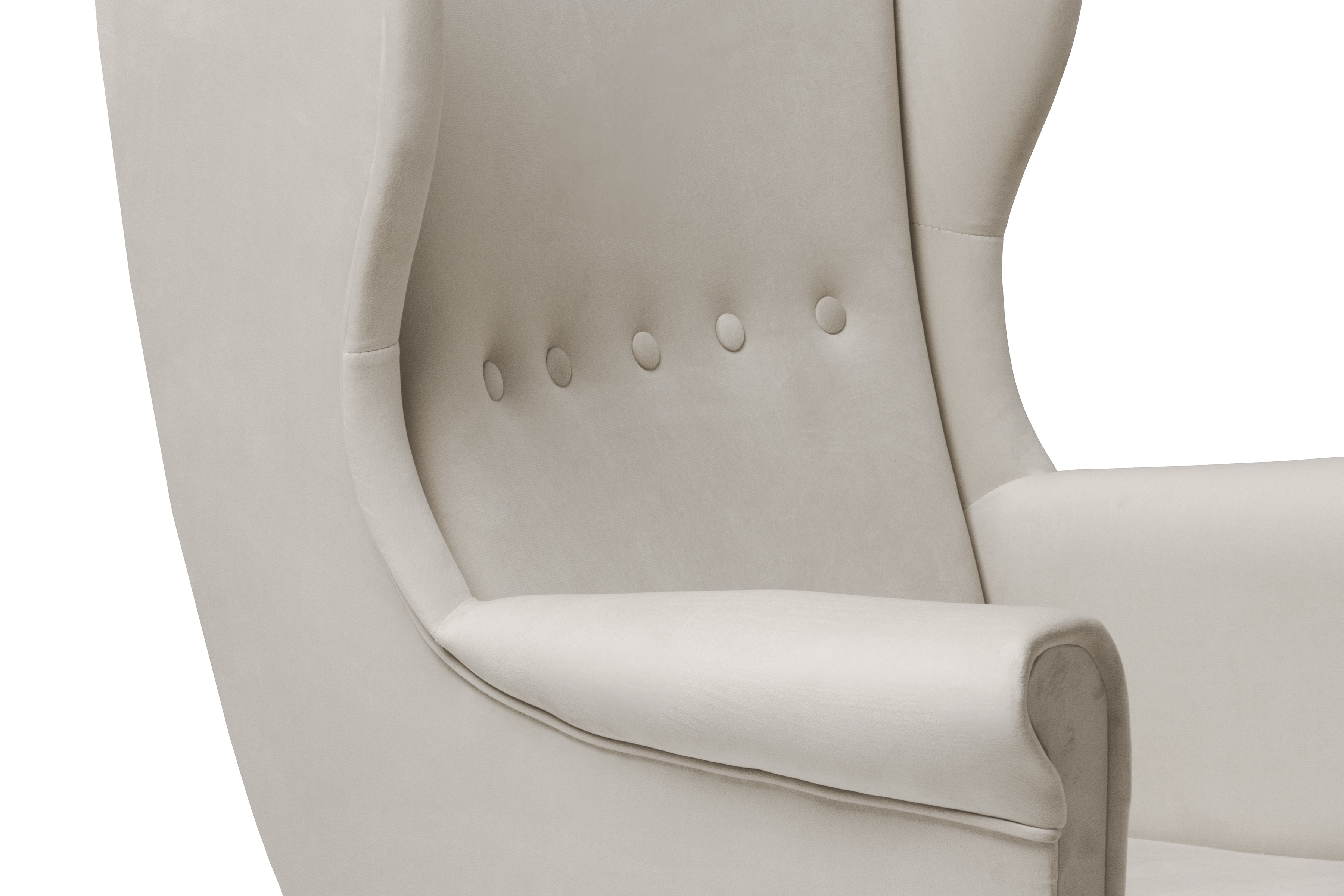 Křeslo ušák Vilano - béžový samet Velluto 2 / nohy venge Křeslo Ušák Vilano - béžový welwet Velluto 2 / Nohy Venge 