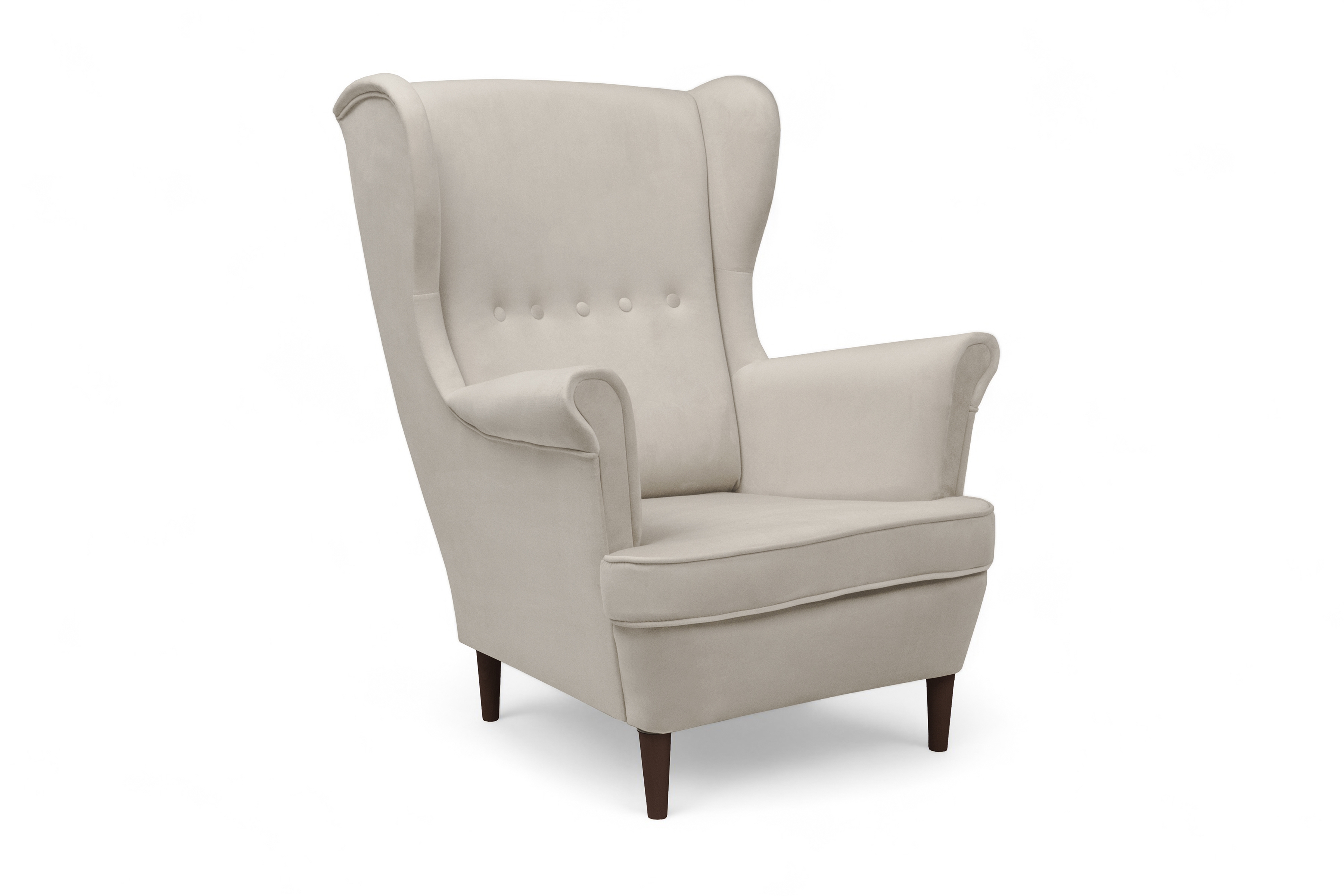 Křeslo ušák Vilano - béžový samet Velluto 2 / nohy venge Křeslo Ušák Vilano - béžový welwet Velluto 2 / Nohy Venge 