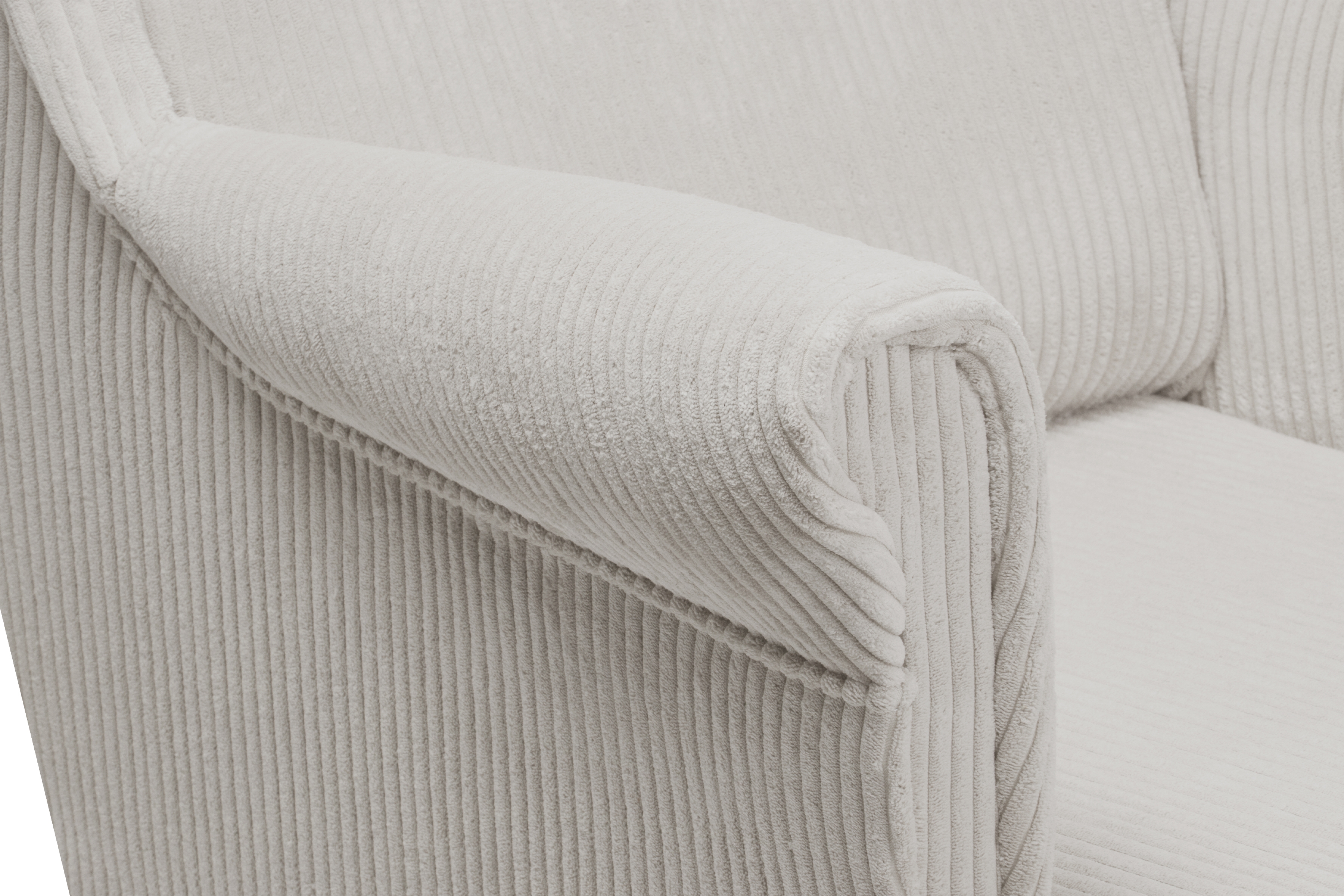 Křeslo ušák Vilano - krémový manšestr Poso 100 / nohy buk Křeslo Ušák Vilano - jasno béžový manšestr Poso 100 / Nohy buk 