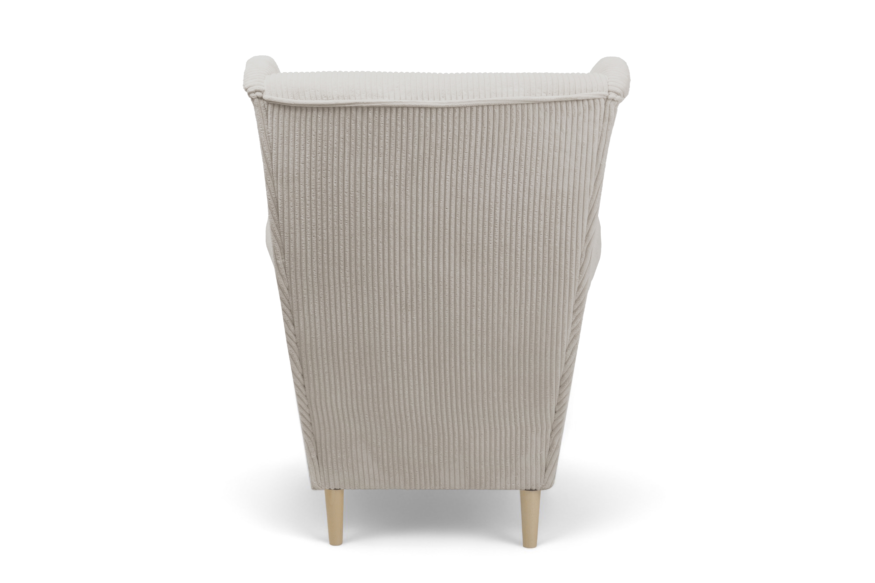 Křeslo ušák Vilano - krémový manšestr Poso 100 / nohy buk Křeslo Ušák Vilano - jasno béžový manšestr Poso 100 / Nohy buk 