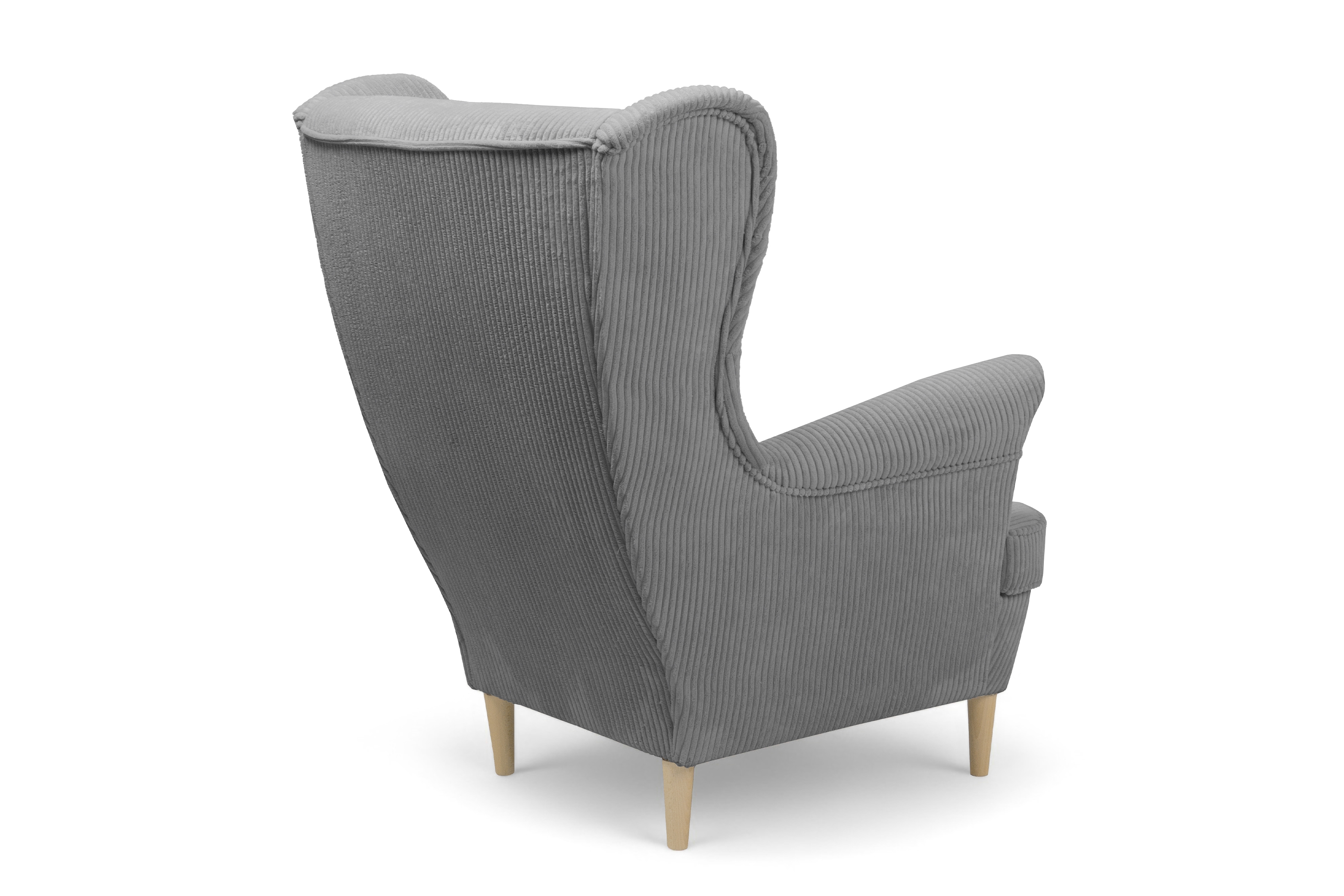 Křeslo ušák Vilano - popelový manšestr Poso 55 / nohy buk Křeslo Ušák Vilano - Popelový manšestr Poso 55 / Nohy buk 