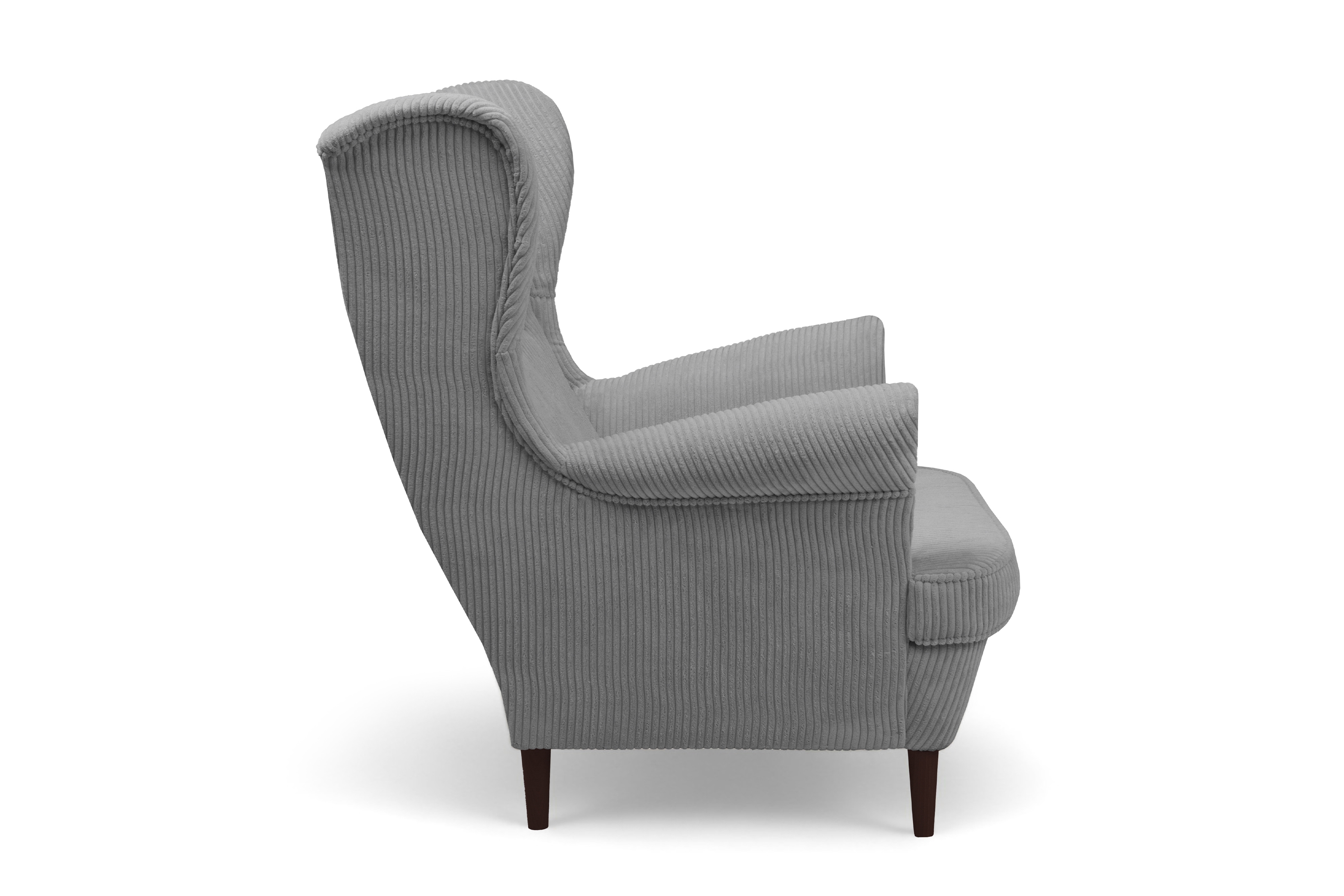 Křeslo ušák Vilano - popelový manšestr Poso 55 / nohy venge Křeslo Ušák Vilano - Popelový manšestr Poso 55 / Nohy Venge 