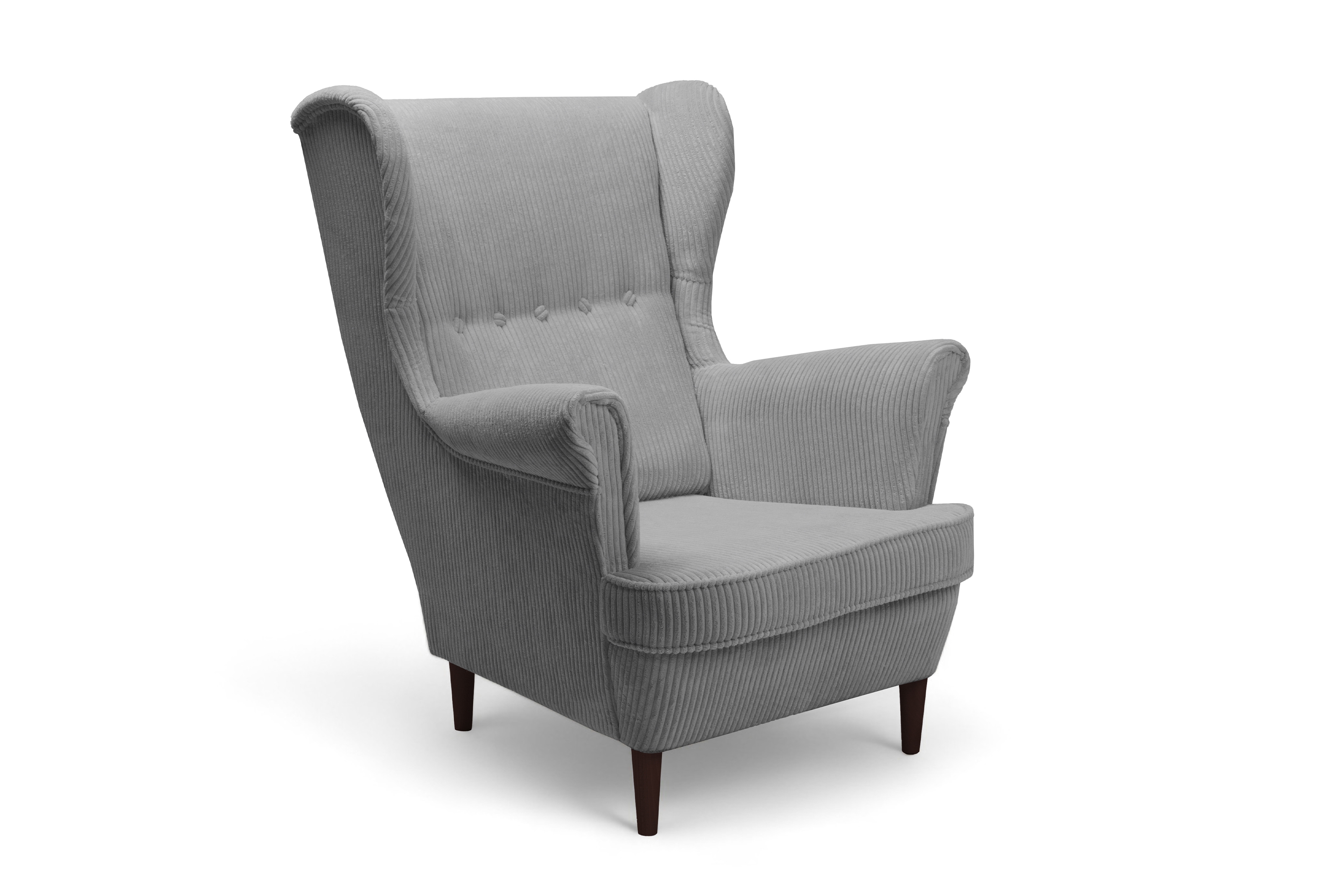 Křeslo ušák Vilano - popelový manšestr Poso 55 / nohy venge Křeslo Ušák Vilano - Popelový manšestr Poso 55 / Nohy Venge 