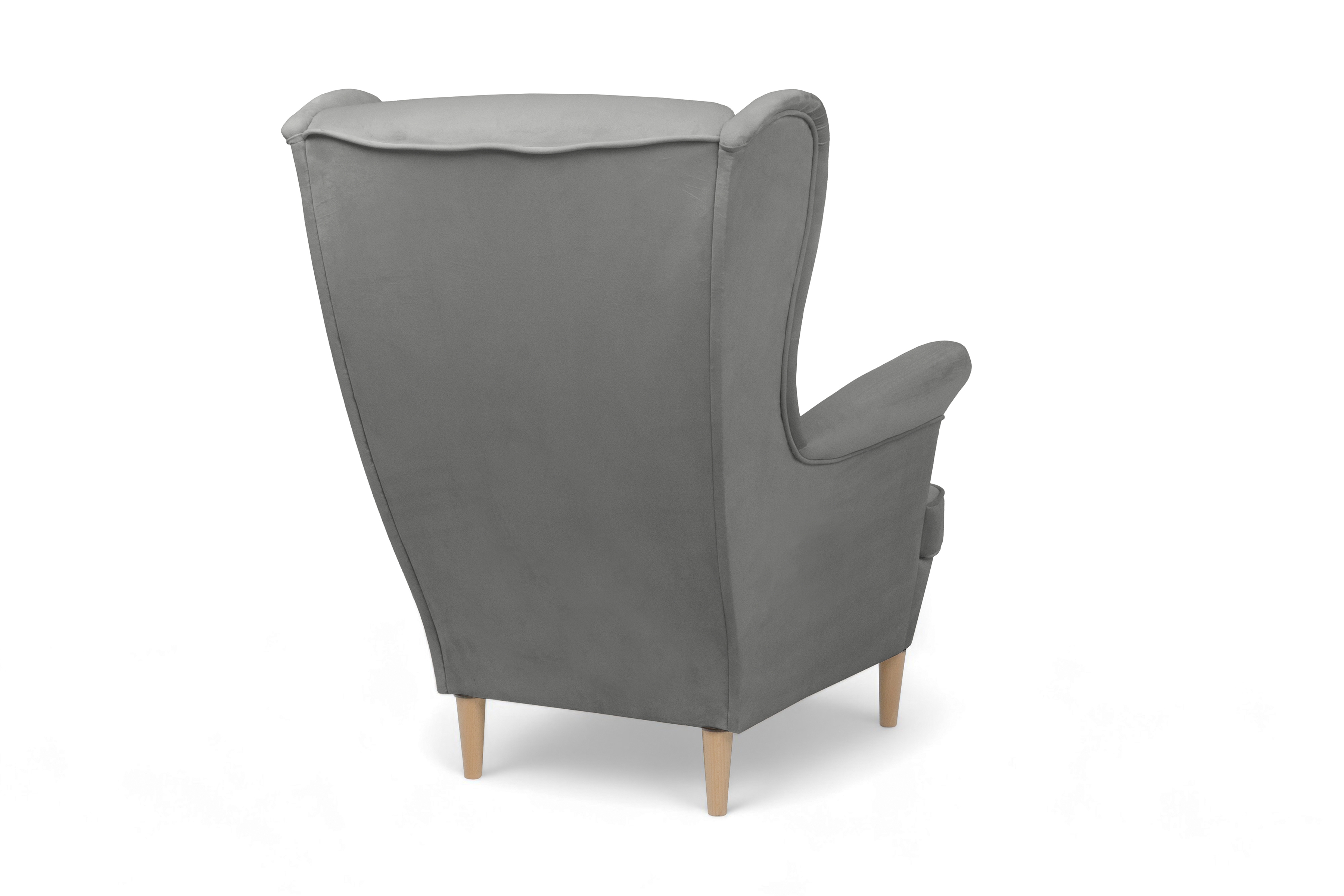 Křeslo ušák Vilano - šedý samet Velluto 16 / nohy buk Křeslo Ušák Vilano - šedý samet Velluto 16 / Nohy buk 