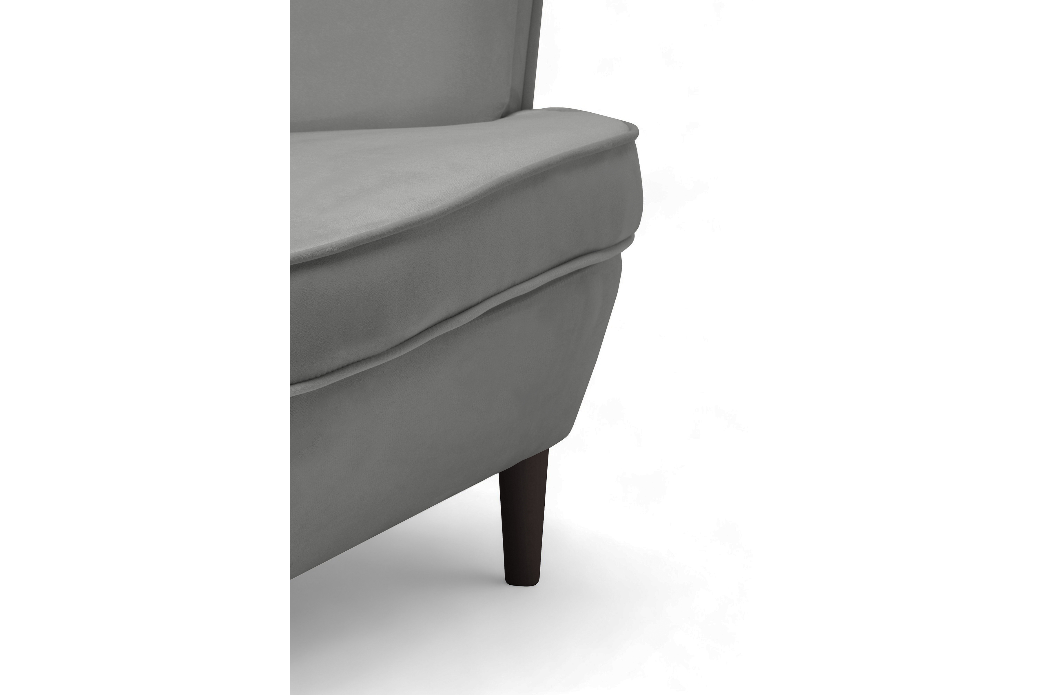 Křeslo ušák Vilano - šedý samet Velluto 16 / nohy venge Křeslo Ušák Vilano - šedý samet Velluto 16 / Nohy Venge